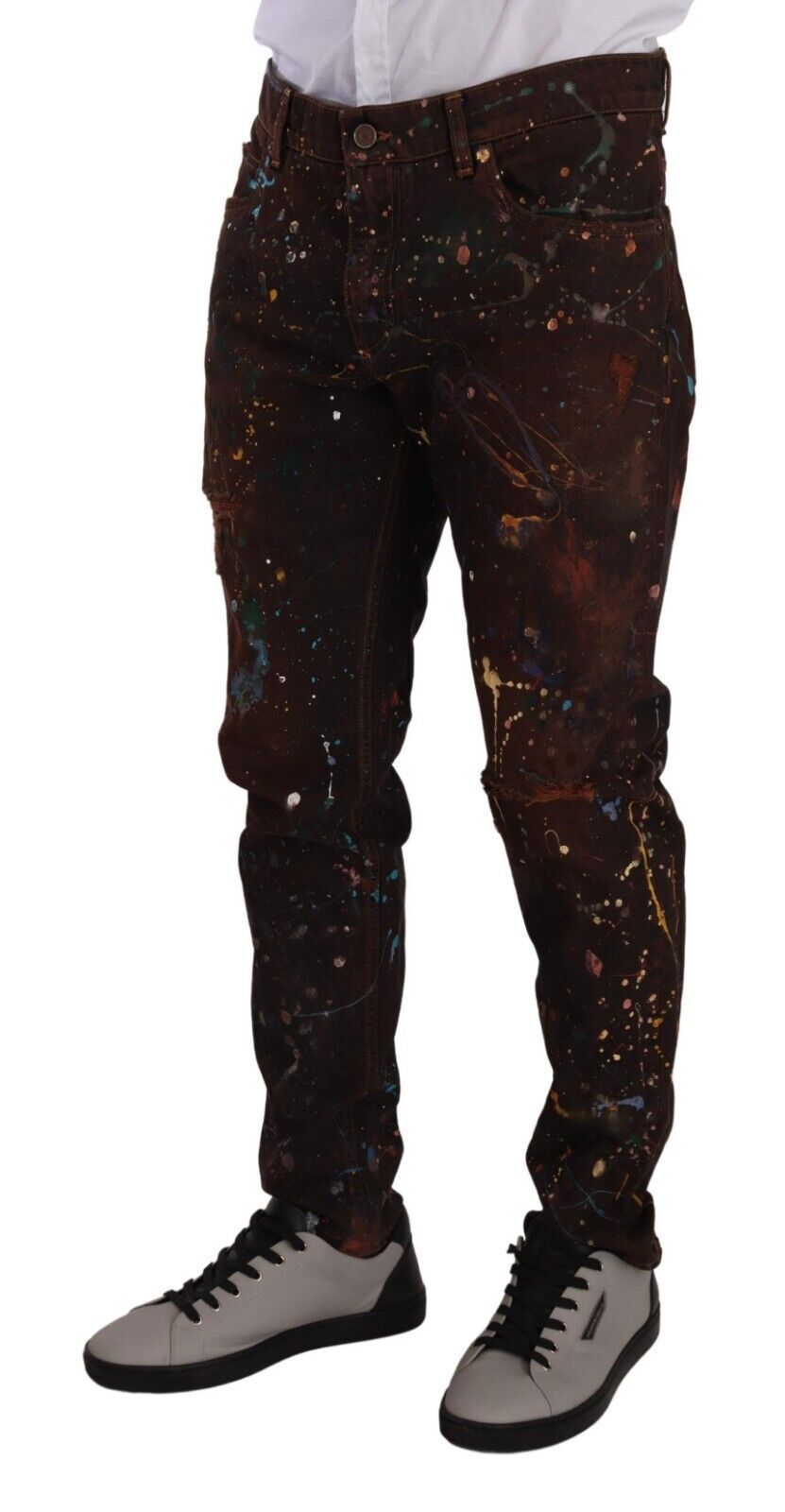 Dolce & Gabbana Elegante mehrfarbig bemalte Jeans