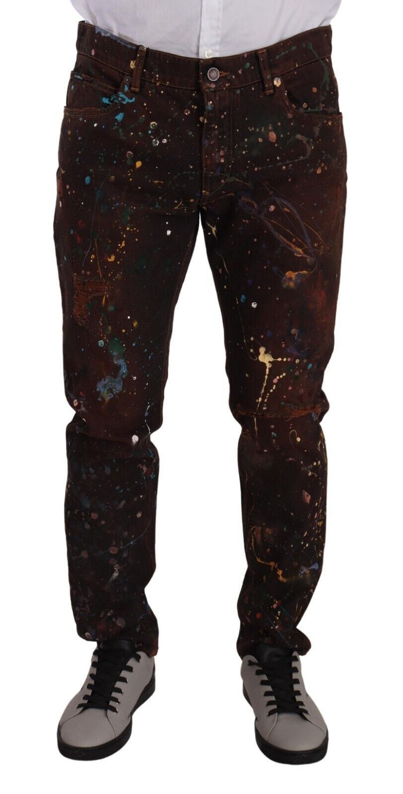 Dolce & Gabbana Elegante mehrfarbig bemalte Jeans