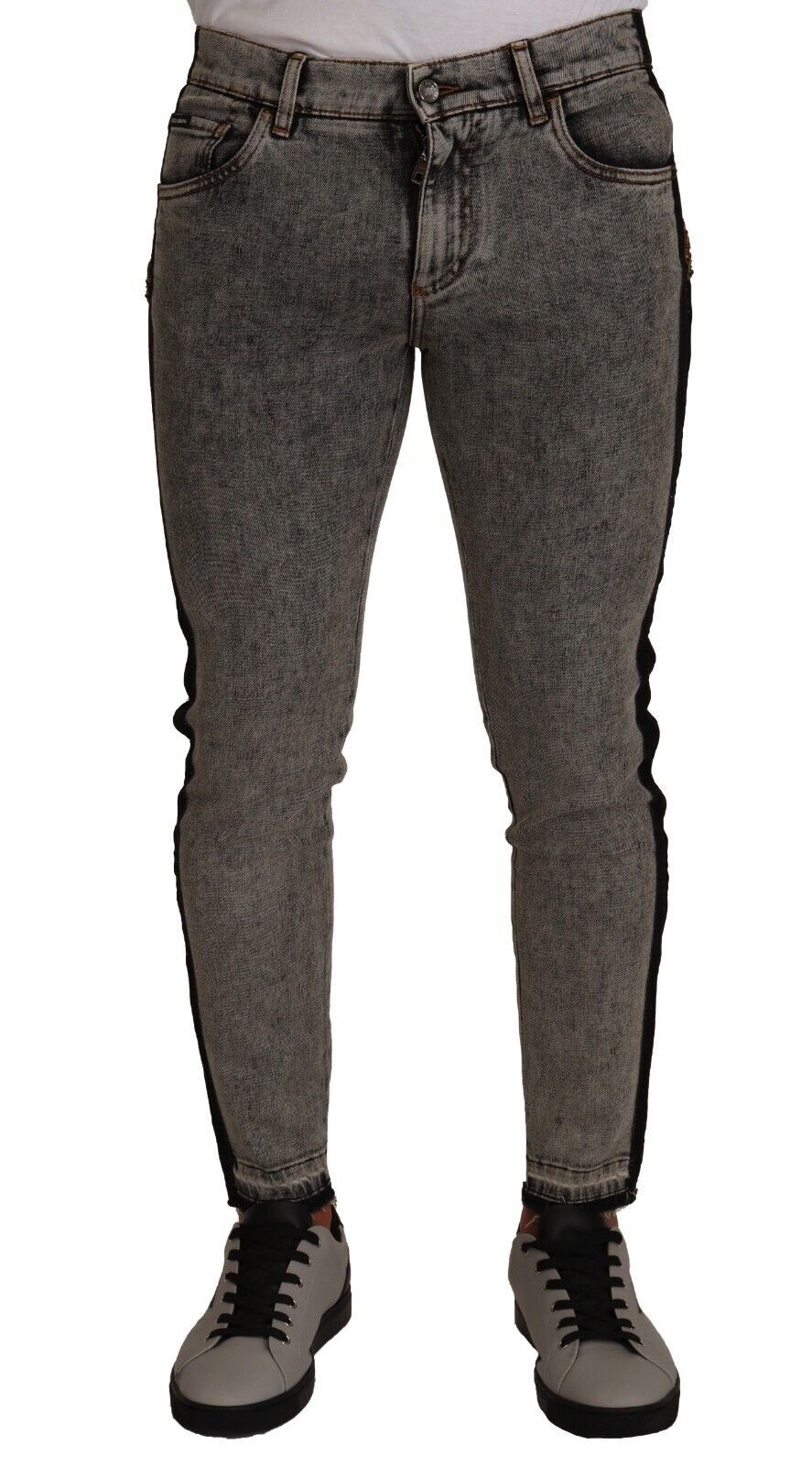 Dolce & Gabbana – Schicke Skinny-Jeans mit verzierter Krone