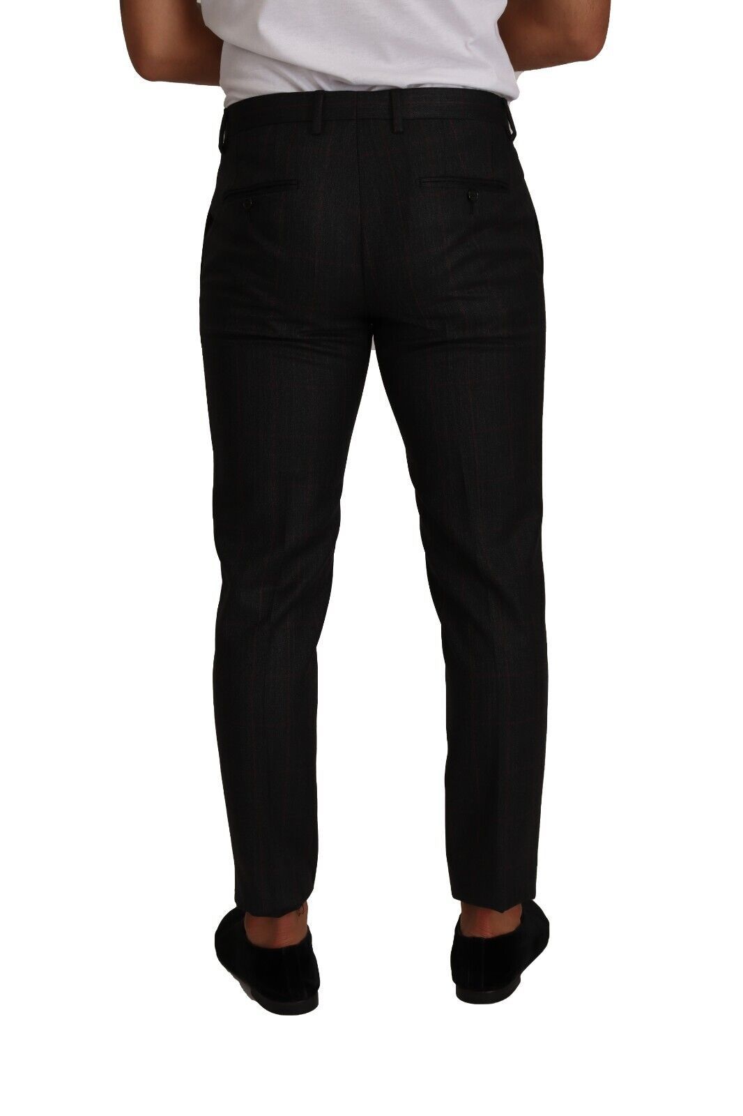 Dolce & Gabbana Elegante Slim Fit-Hose in Grau mit Karomuster