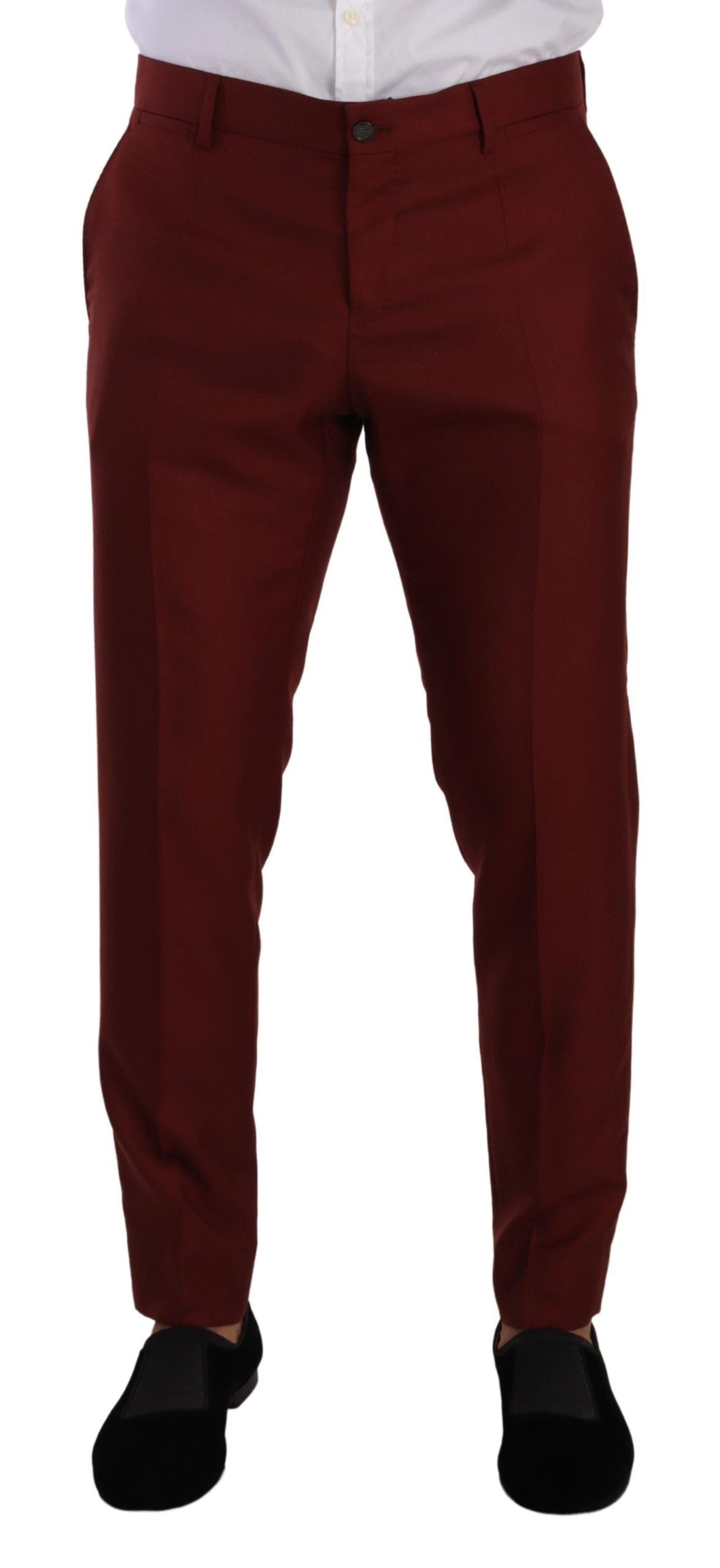 Dolce & Gabbana Elegante rote Anzughose aus Kaschmir-Seide