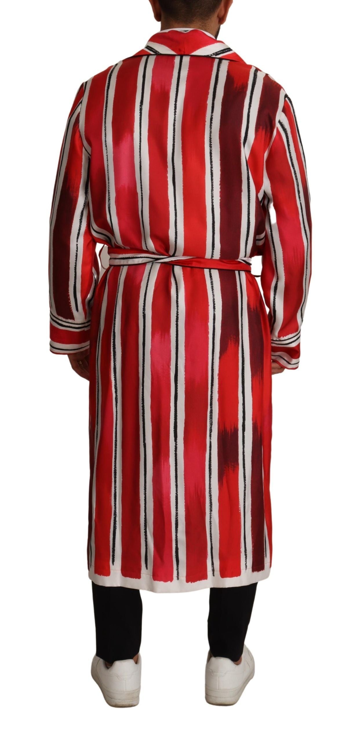 Halat de noapte din mătase cu dungi elegante Dolce & Gabbana