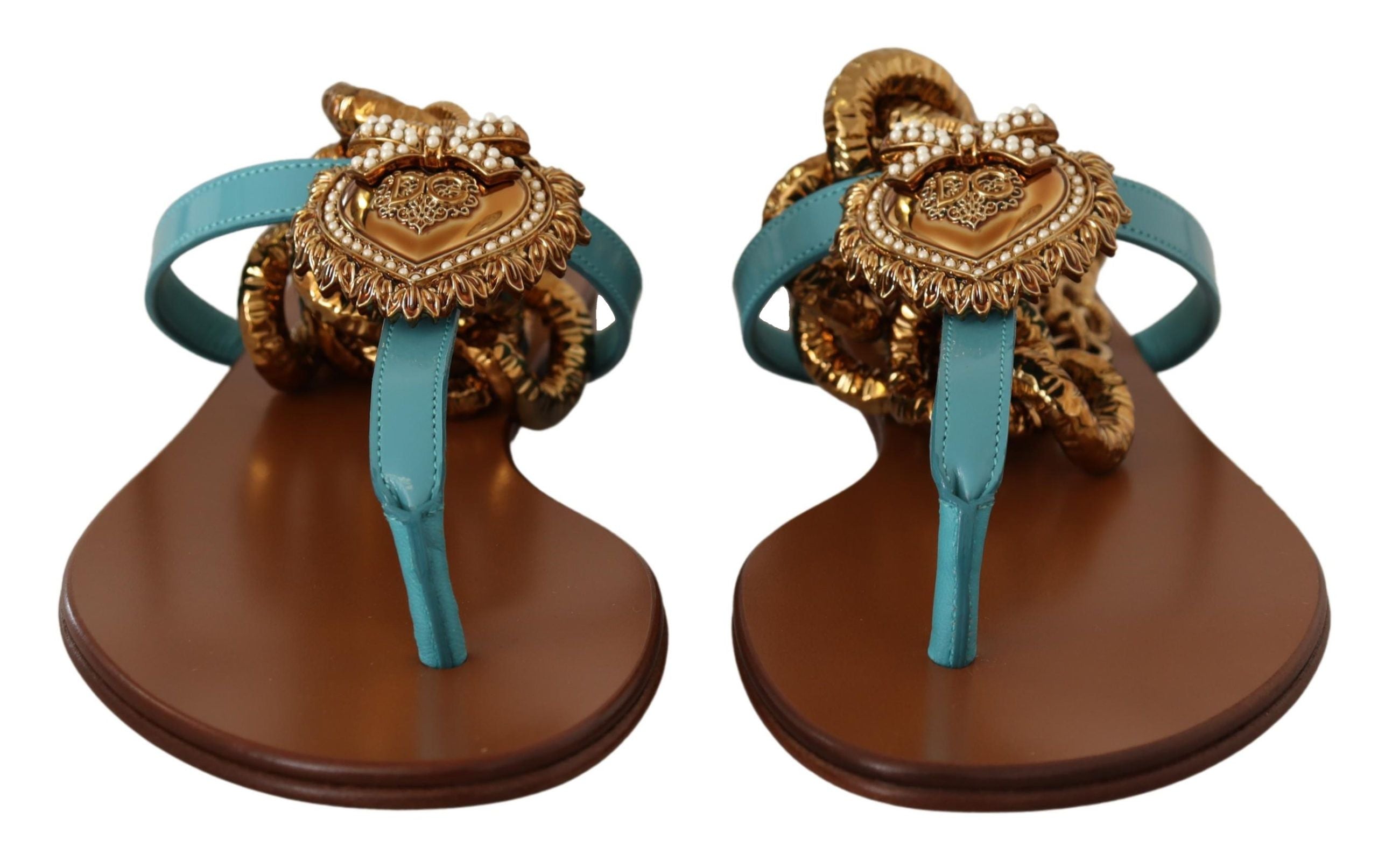 Dolce & Gabbana – Schicke Gladiator-Flats mit Herz-Devotion-Detail