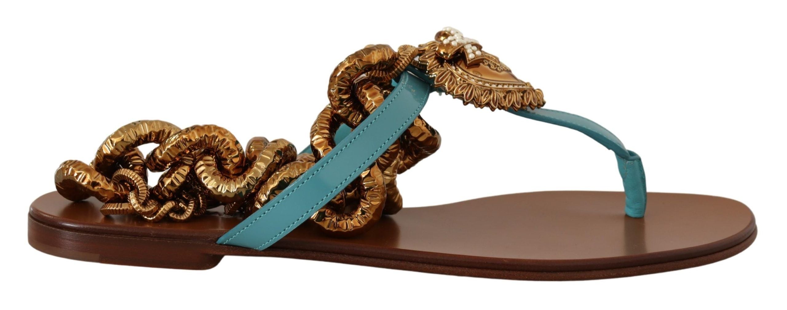 Dolce & Gabbana – Schicke Gladiator-Flats mit Herz-Devotion-Detail
