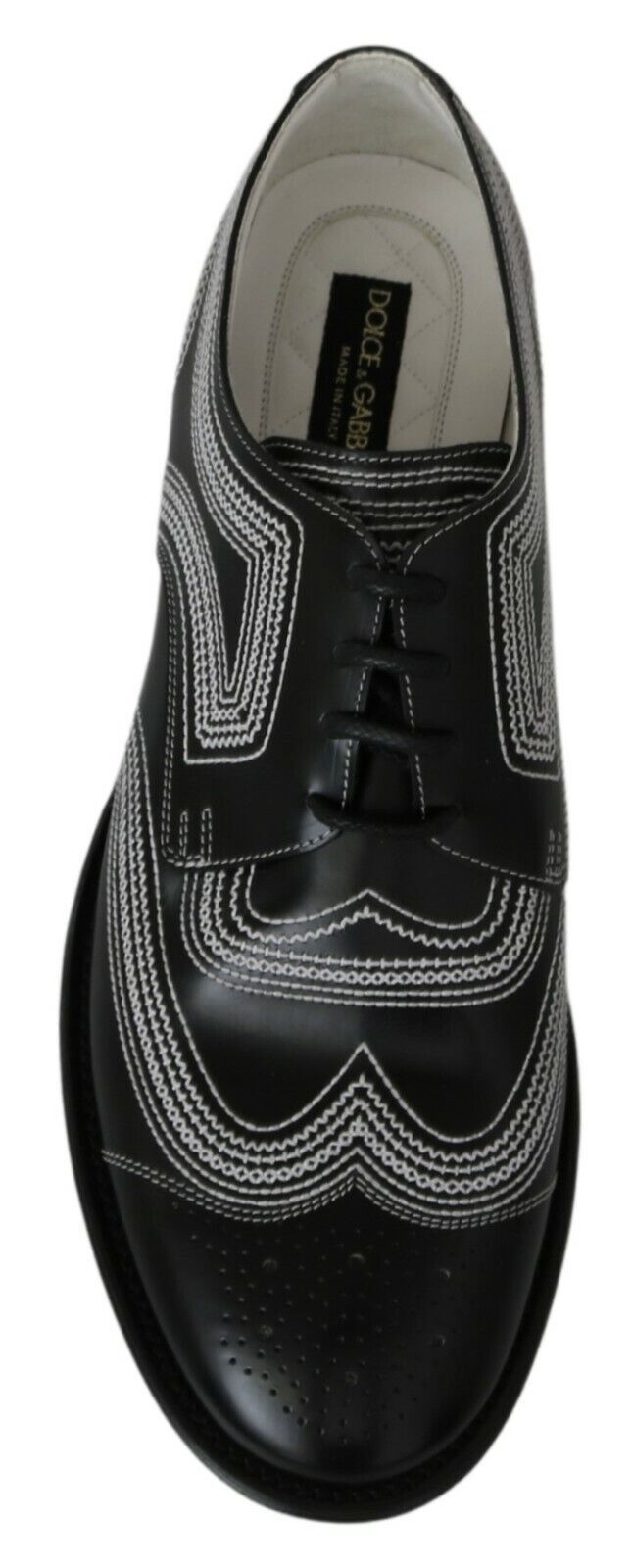 Pantofi Derby eleganți Dolce & Gabbana, alb-negru