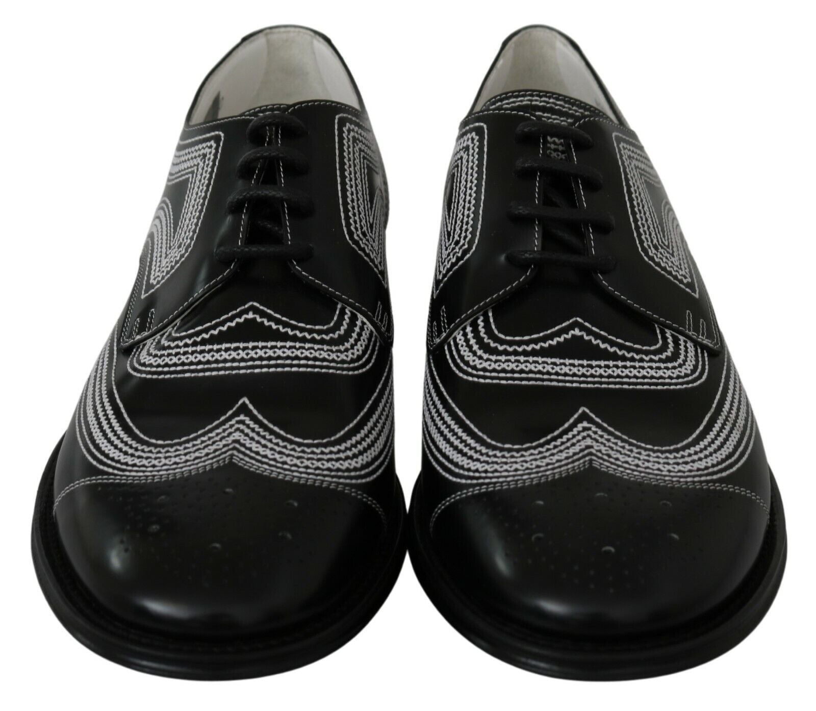 Pantofi Derby eleganți Dolce & Gabbana, alb-negru