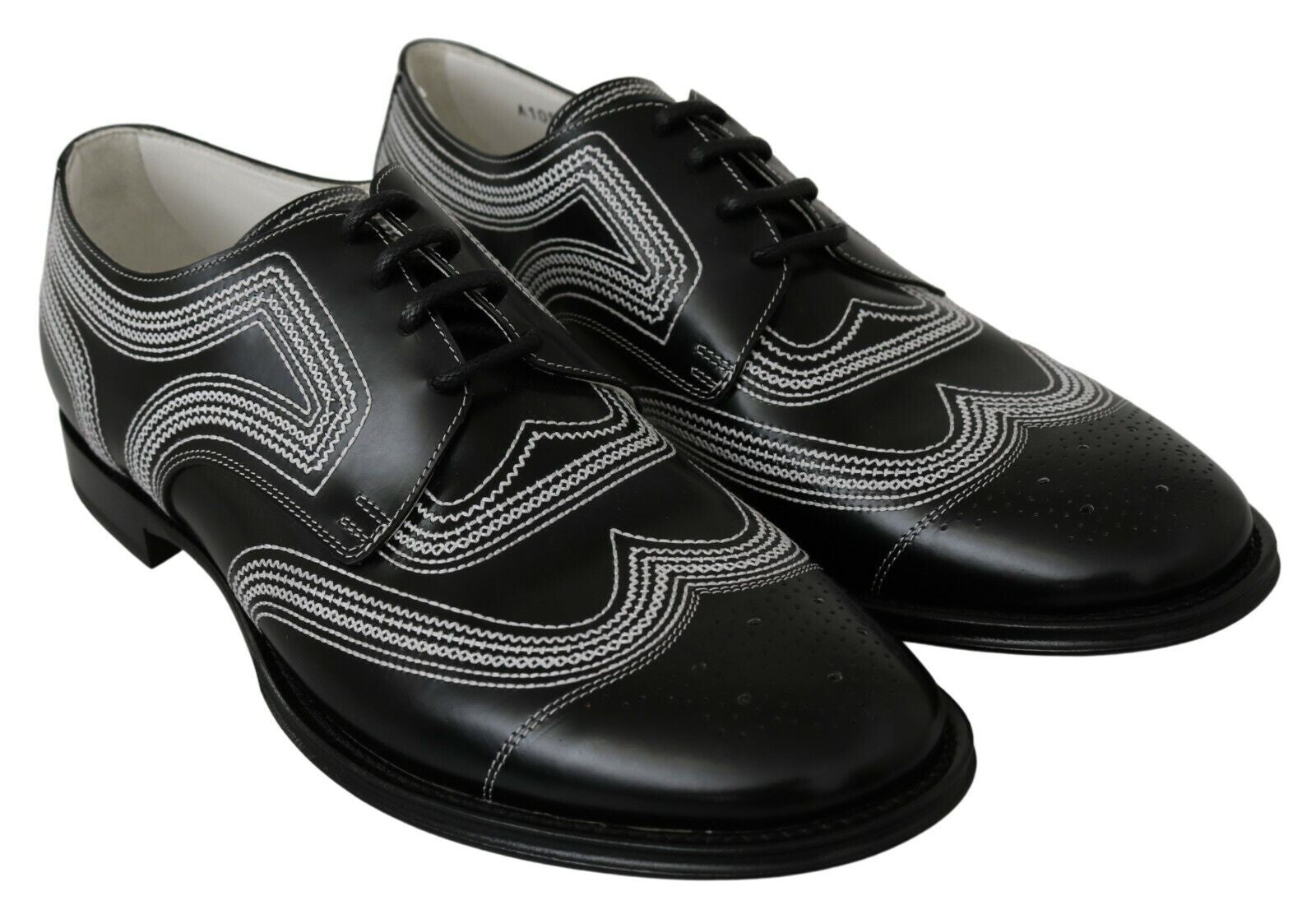 Pantofi Derby eleganți Dolce & Gabbana, alb-negru