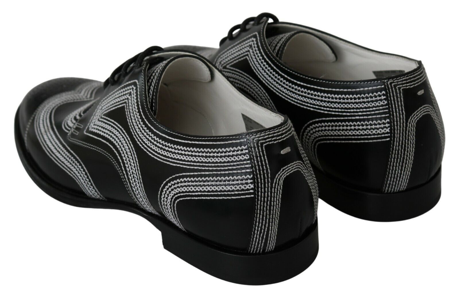 Pantofi Derby eleganți Dolce & Gabbana, alb-negru