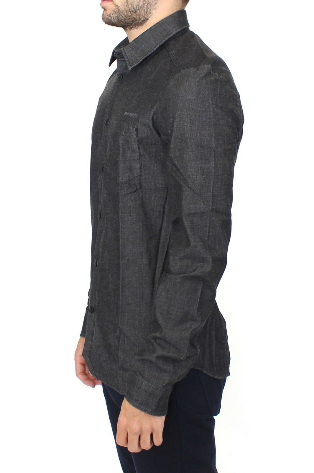 Ermanno Scervino Elegantes graues Stretch-Denim-Freizeithemd