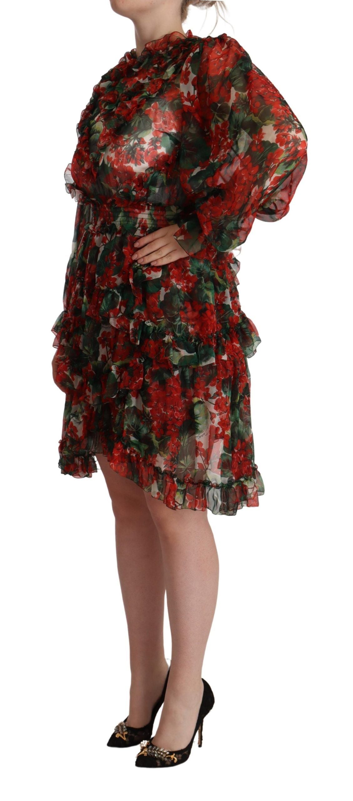 Rochie mini până la genunchi cu imprimeu floral din mătase Dolce & Gabbana