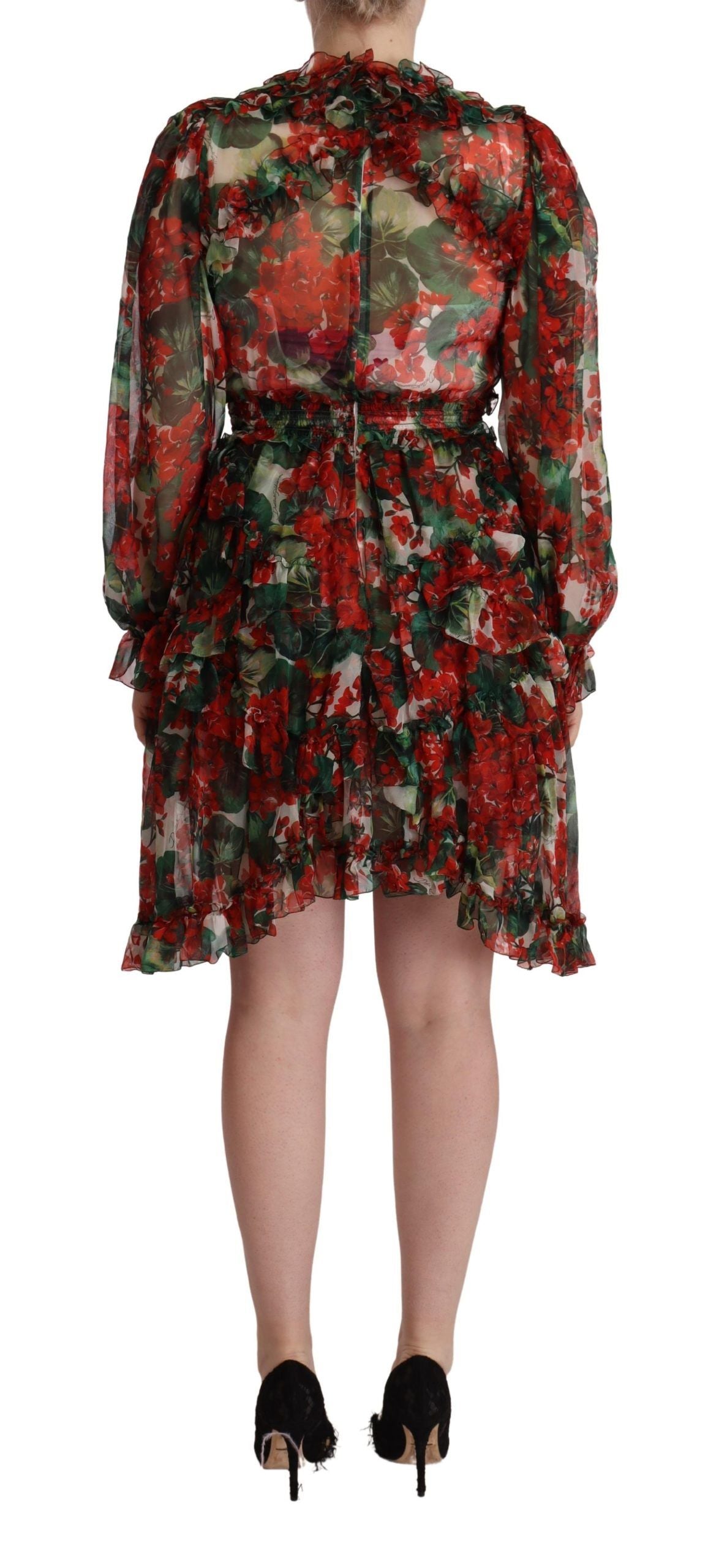 Rochie mini până la genunchi cu imprimeu floral din mătase Dolce & Gabbana