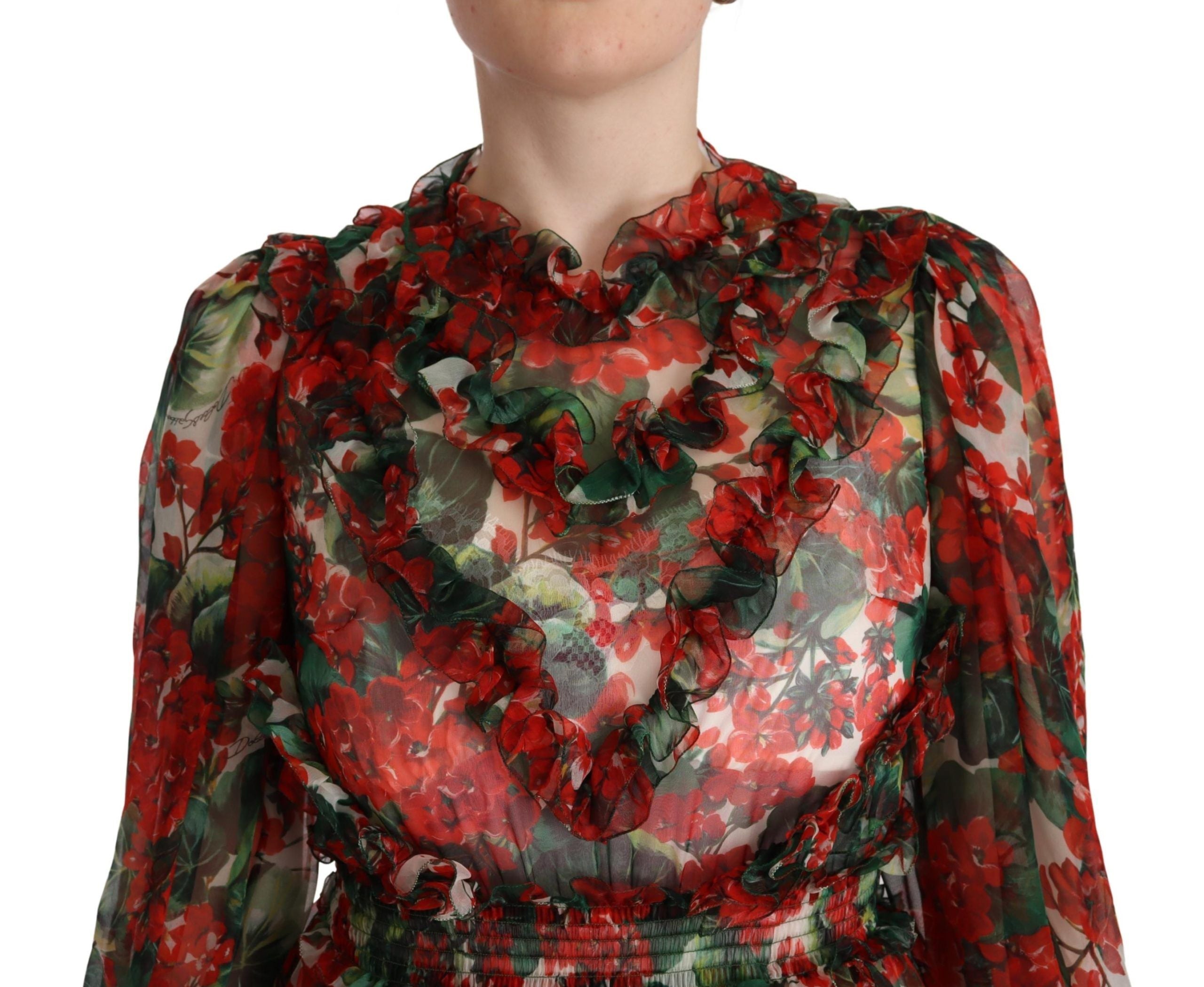 Rochie mini până la genunchi cu imprimeu floral din mătase Dolce & Gabbana