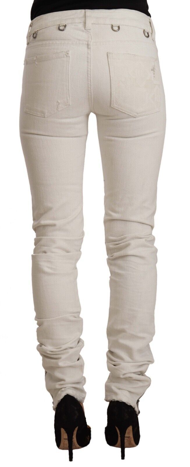 Karl Lagerfeld – Schicke Slim-Fit-Jeans mit mittelhohem Bund in Weiß