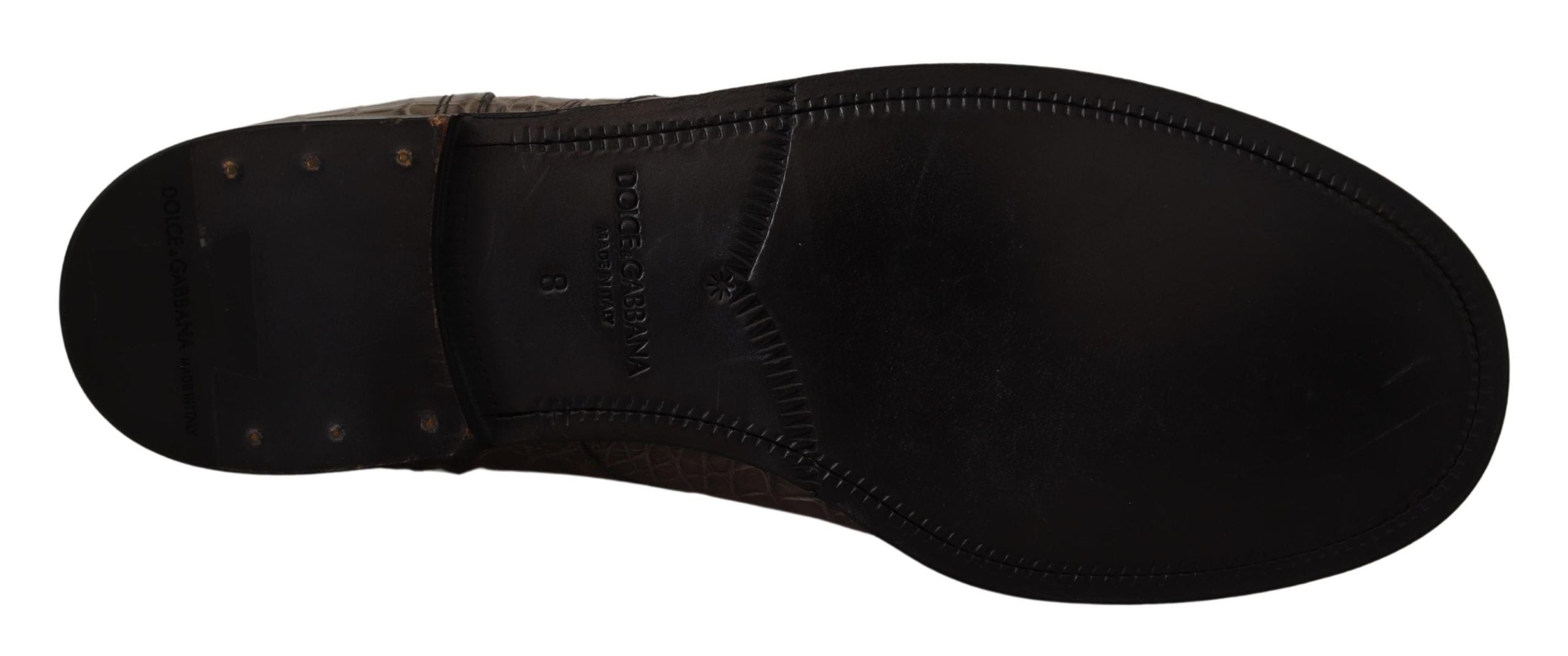 Dolce & Gabbana Elegante Krokodil-Derby-Brogue-Stiefel