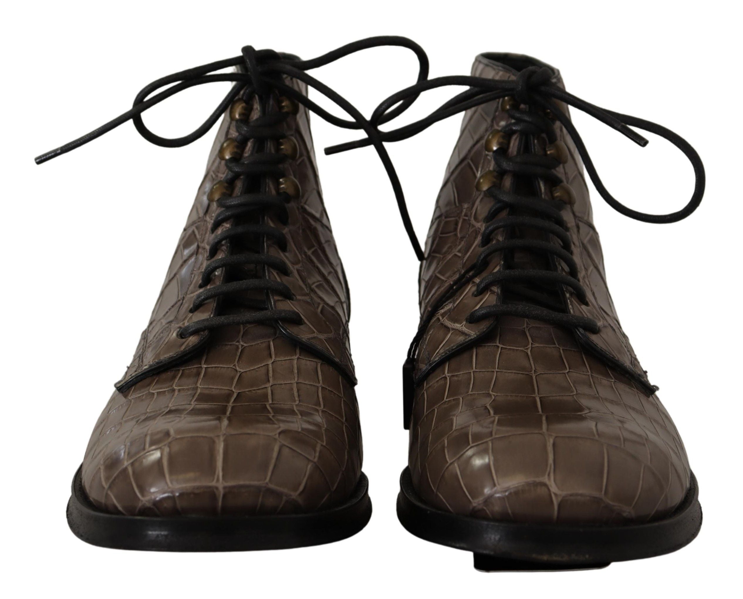 Dolce & Gabbana Elegante Krokodil-Derby-Brogue-Stiefel