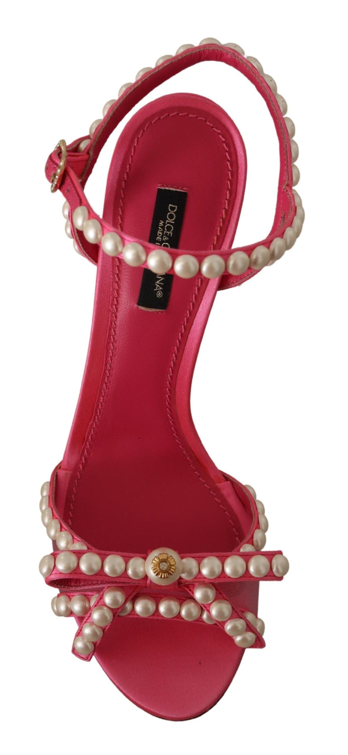 Dolce & Gabbana – Elegante Sandalen mit rosa Perlenverzierung