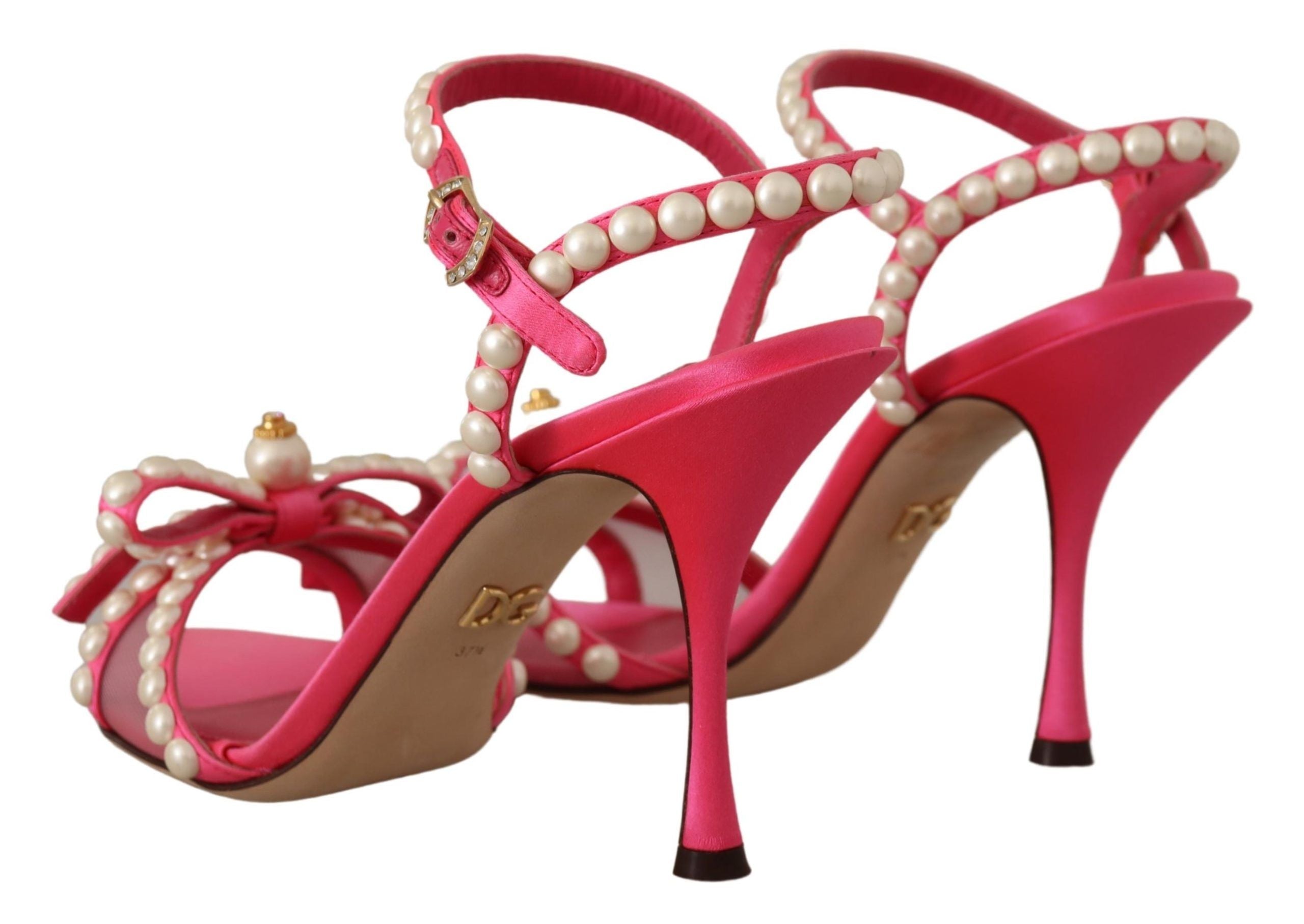 Dolce & Gabbana – Elegante Sandalen mit rosa Perlenverzierung