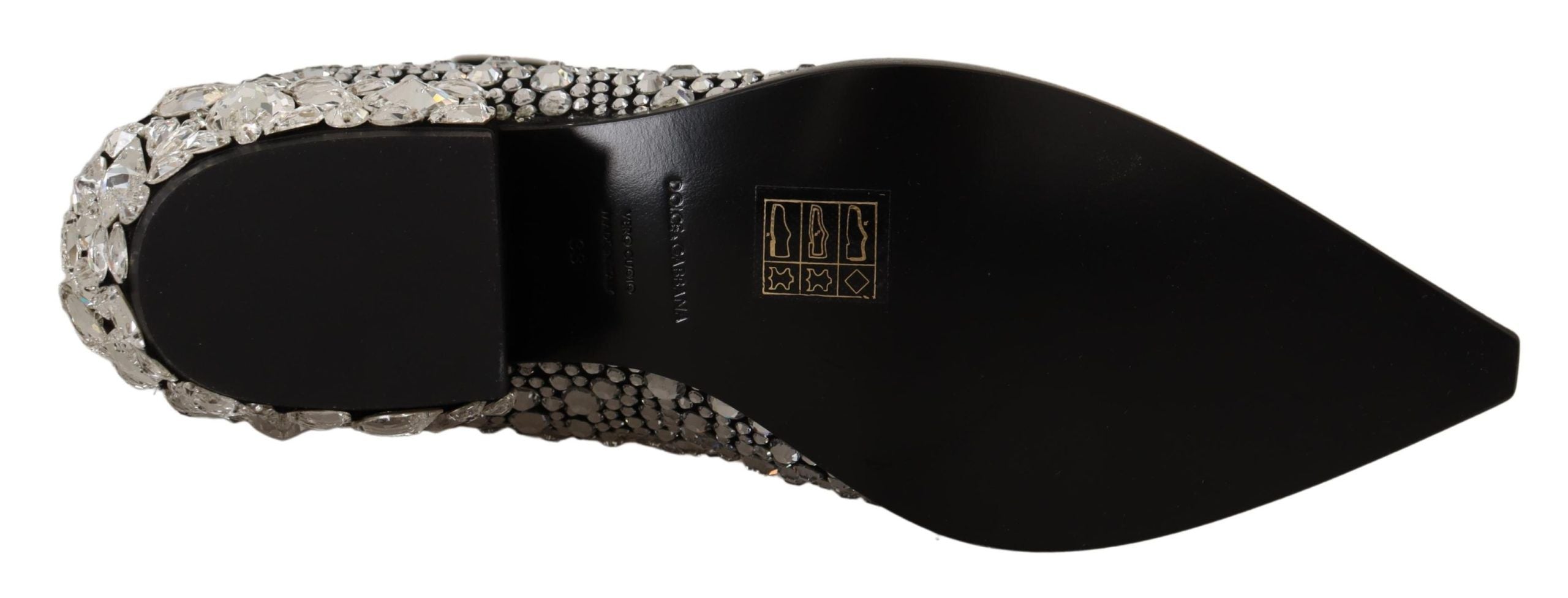 Cizme Dolce & Gabbana din piele întoarsă neagră cu cristale