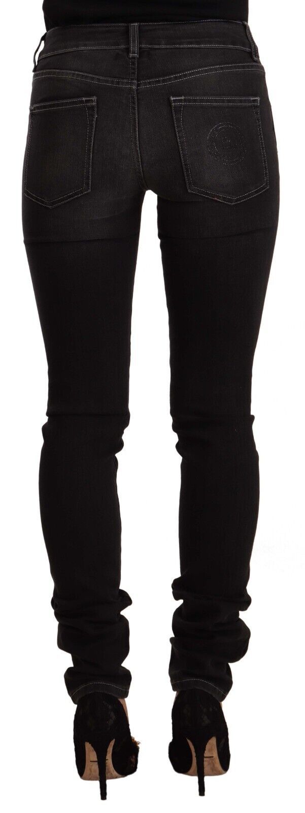 GF Ferre Chic Slim-Fit Jeans in verwaschenem Schwarz