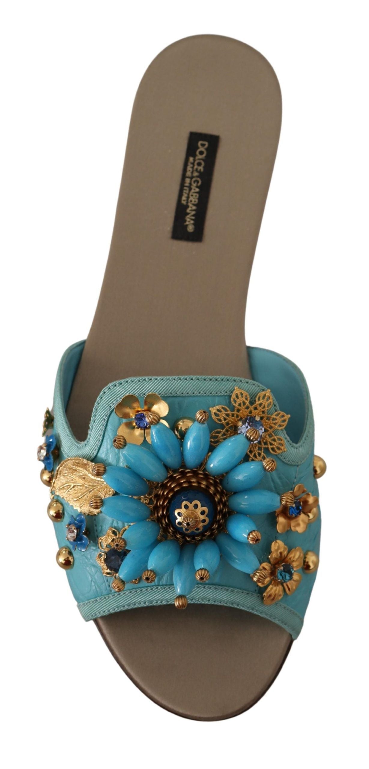 Dolce & Gabbana – Exquisite Sandalen aus exotischem Leder mit Kristallverzierung