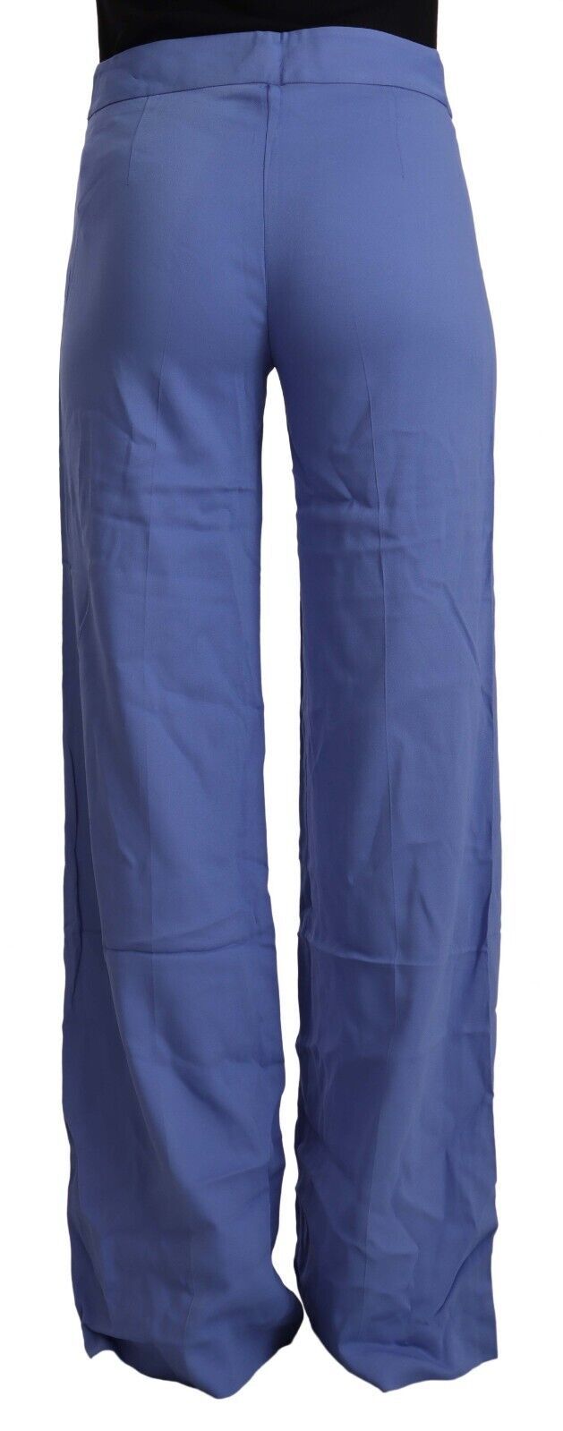 Pantaloni PAROSH Chic albaștri cu talie înaltă și croială largă
