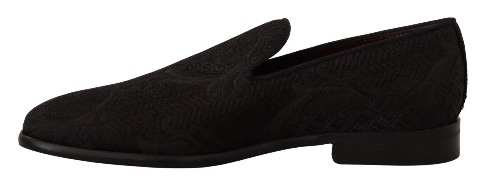 Dolce & Gabbana – Schwarze Hausschuhe aus geblümtem Brokat