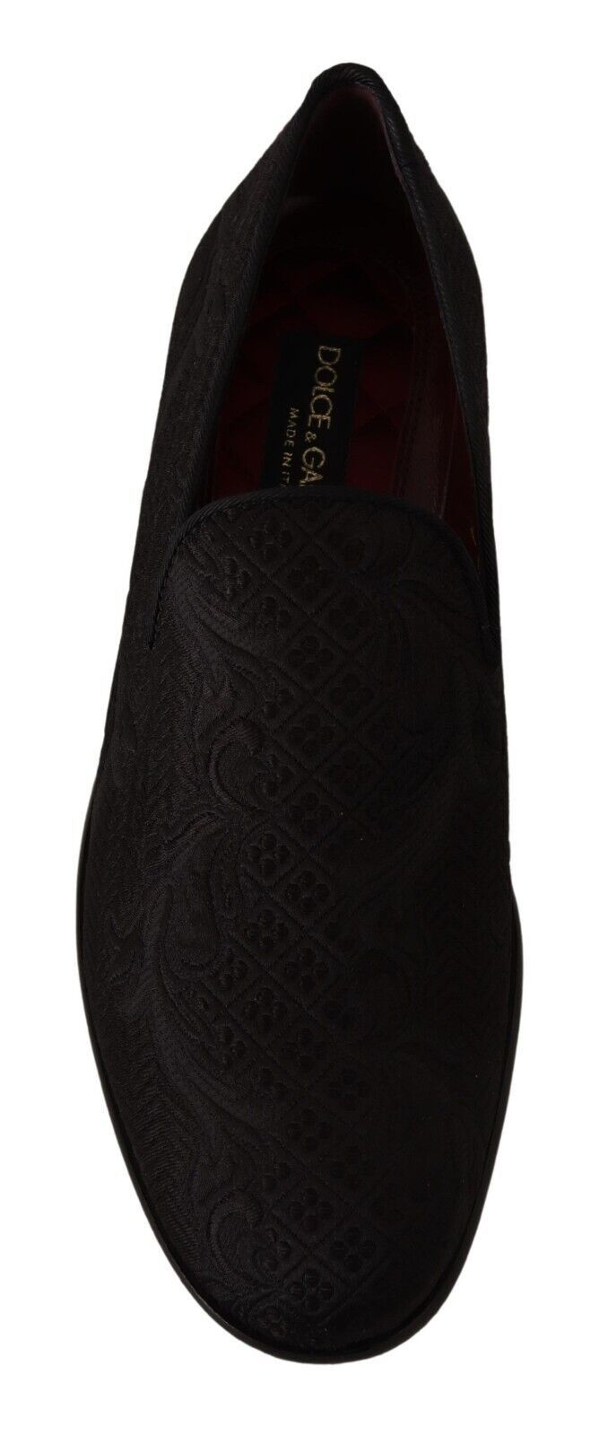 Dolce & Gabbana – Schwarze Hausschuhe aus geblümtem Brokat