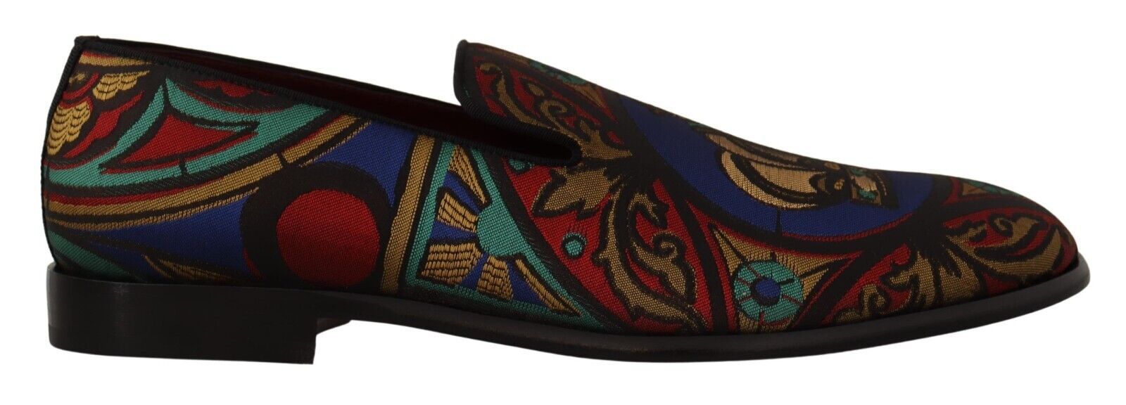 Mocasini Dolce & Gabbana cu imprimeu jacquard multicolor
