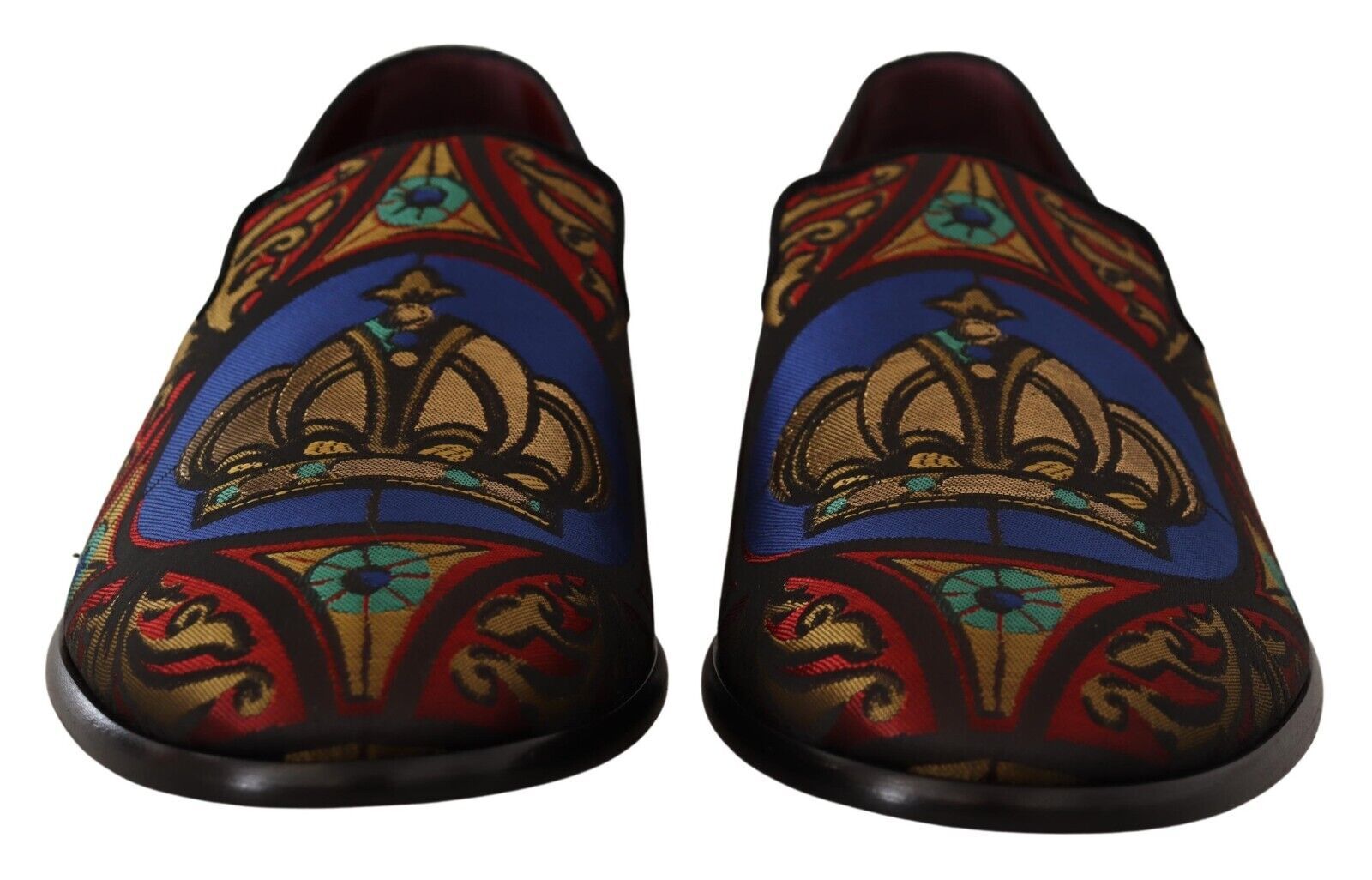Mocasini Dolce & Gabbana cu imprimeu jacquard multicolor