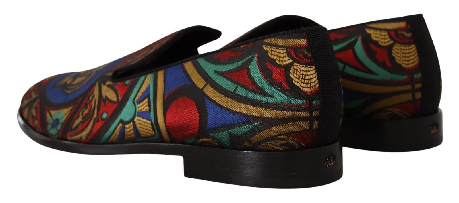 Mocasini Dolce & Gabbana cu imprimeu jacquard multicolor