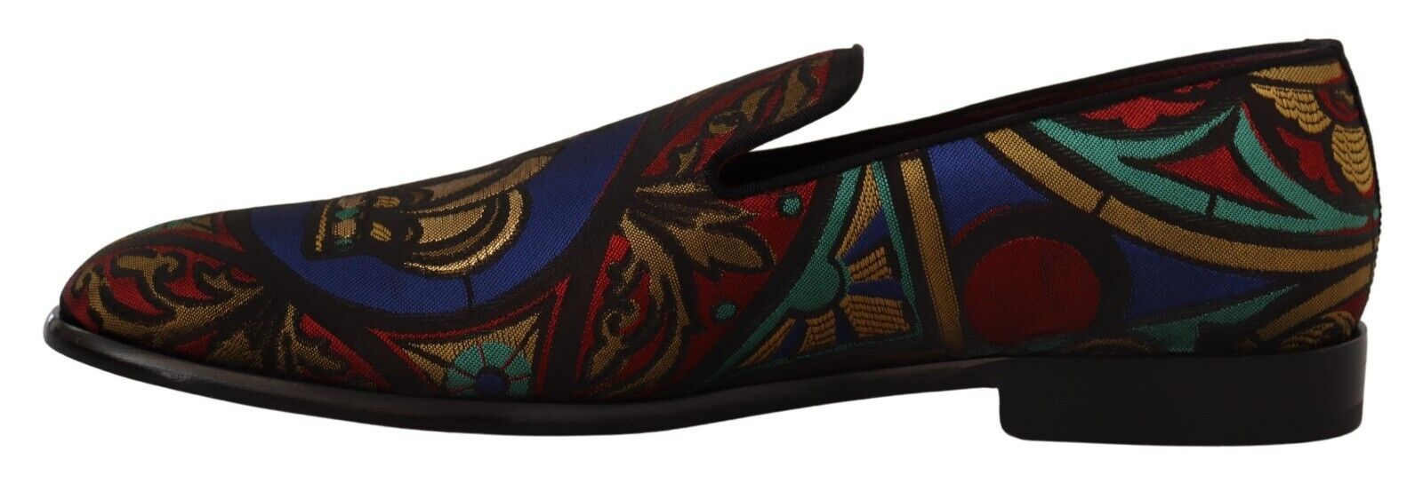 Mocasini Dolce & Gabbana cu imprimeu jacquard multicolor
