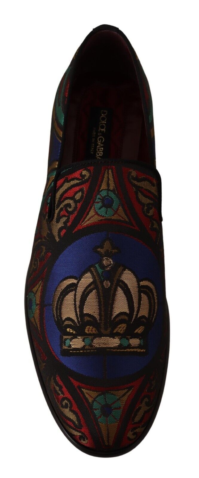 Mocasini Dolce & Gabbana cu imprimeu jacquard multicolor