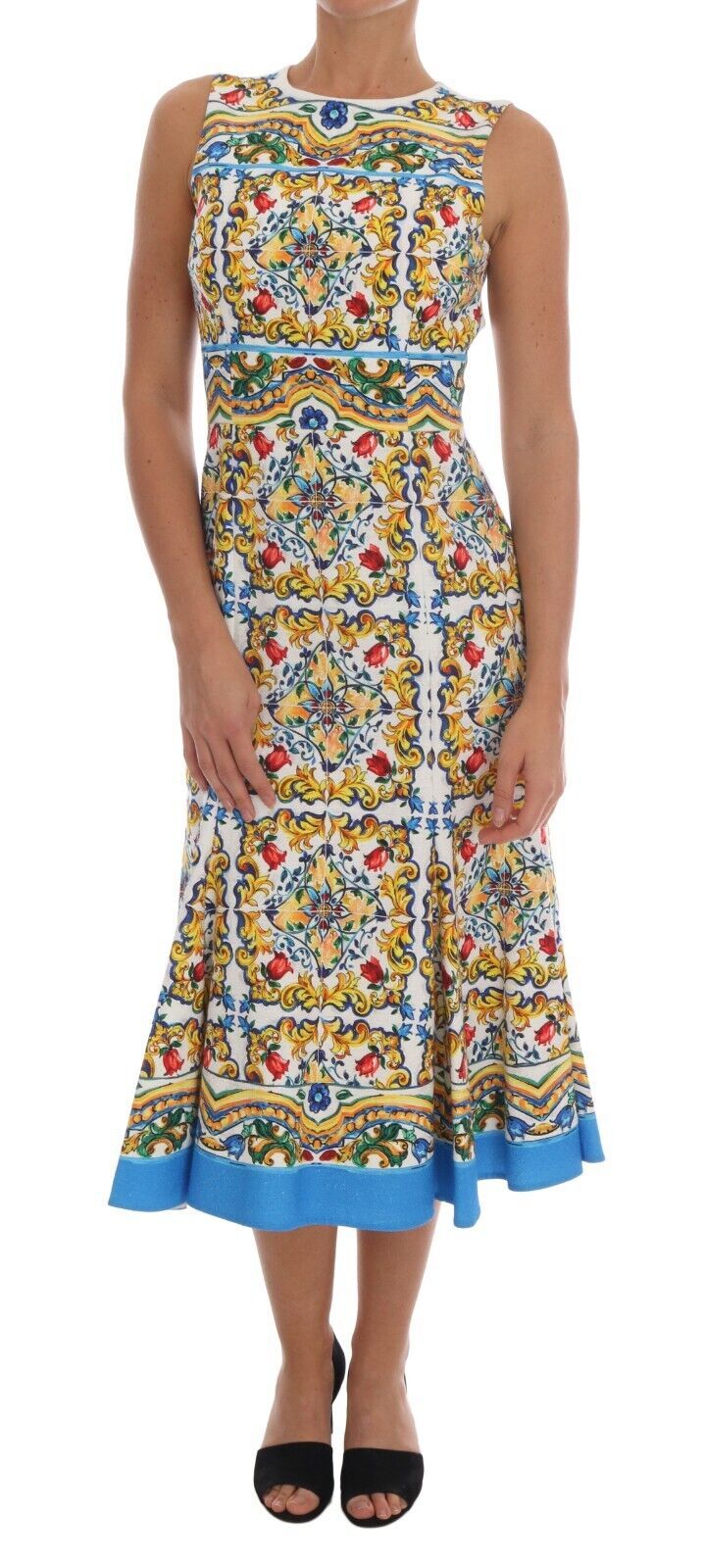 Dolce & Gabbana – Midi-Etuikleid mit Majolika-Print