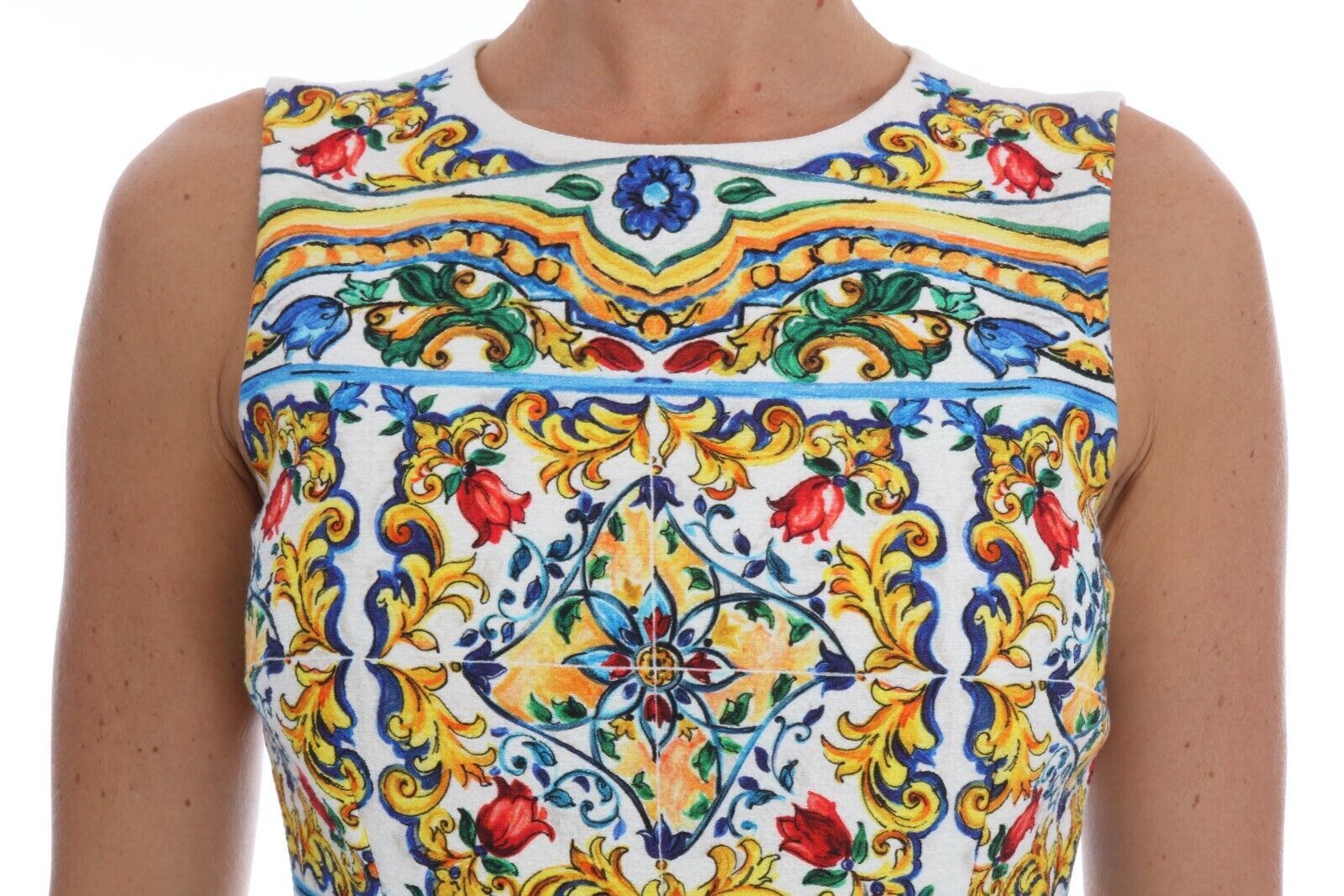 Dolce & Gabbana – Midi-Etuikleid mit Majolika-Print