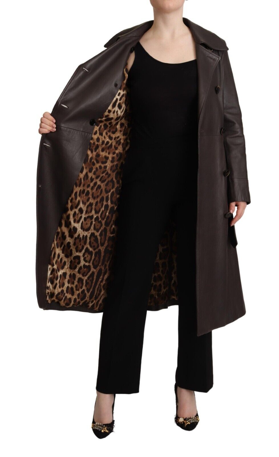 Dolce & Gabbana Eleganter zweireihiger Mantel aus Lammleder