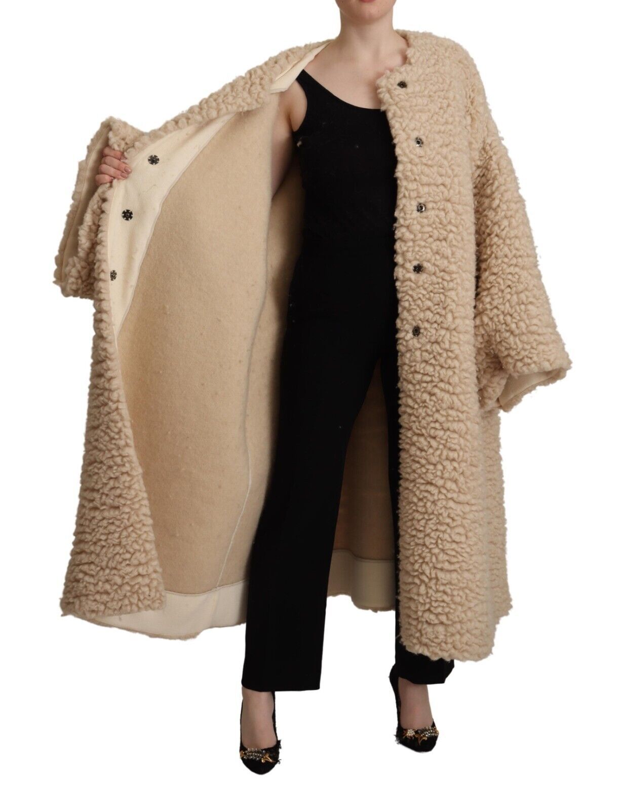 Dolce & Gabbana Elegante beige Kaschmir-Manteljacke