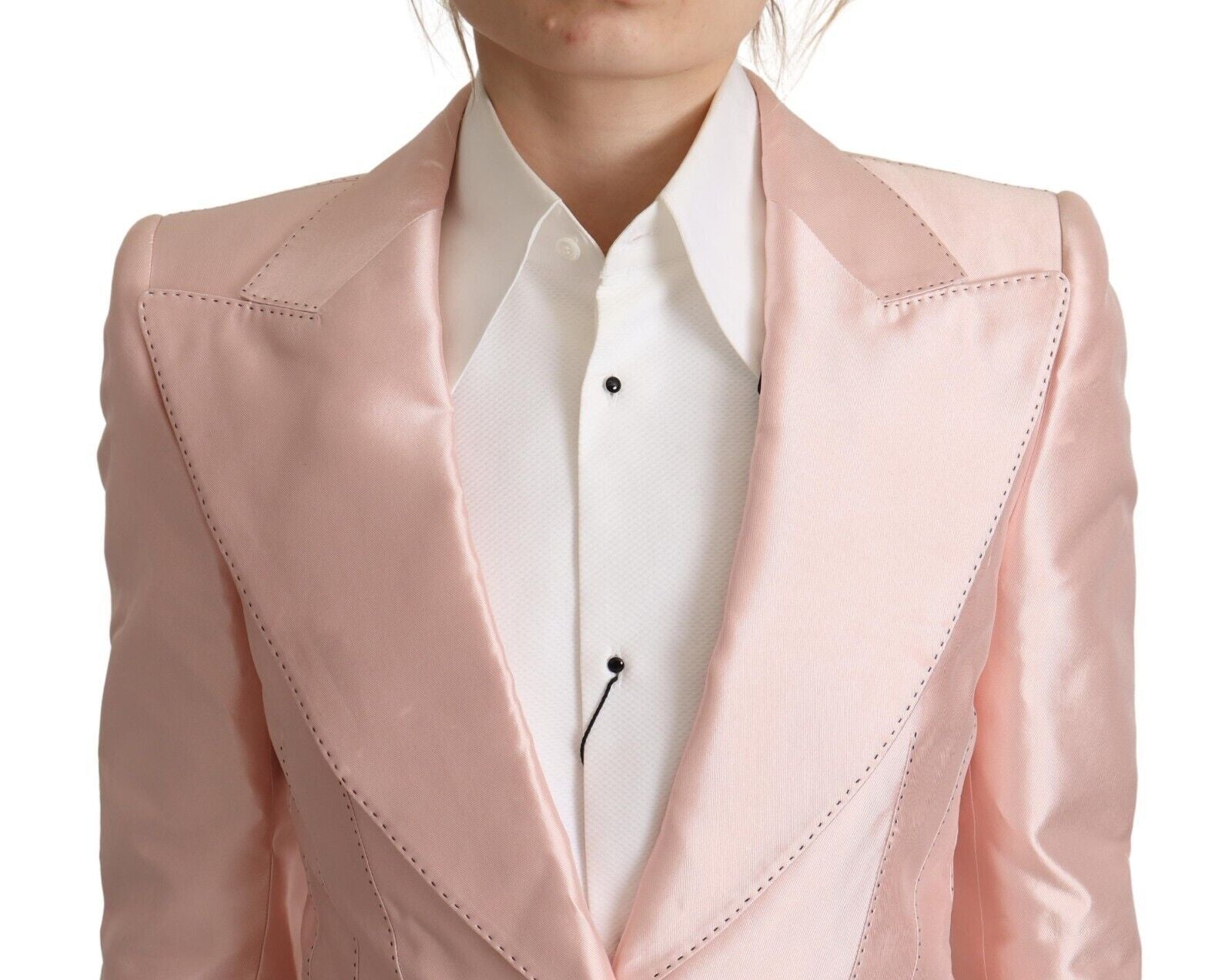 Dolce & Gabbana Elegante Blazerjacke aus rosa Seide