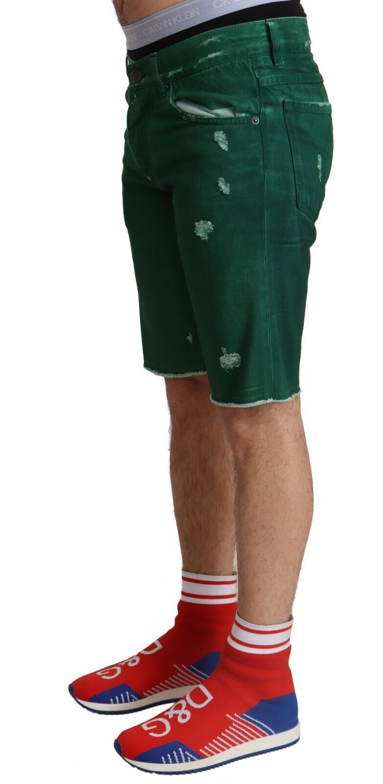Dolce & Gabbana Schicke grüne Denim-Bermudashorts