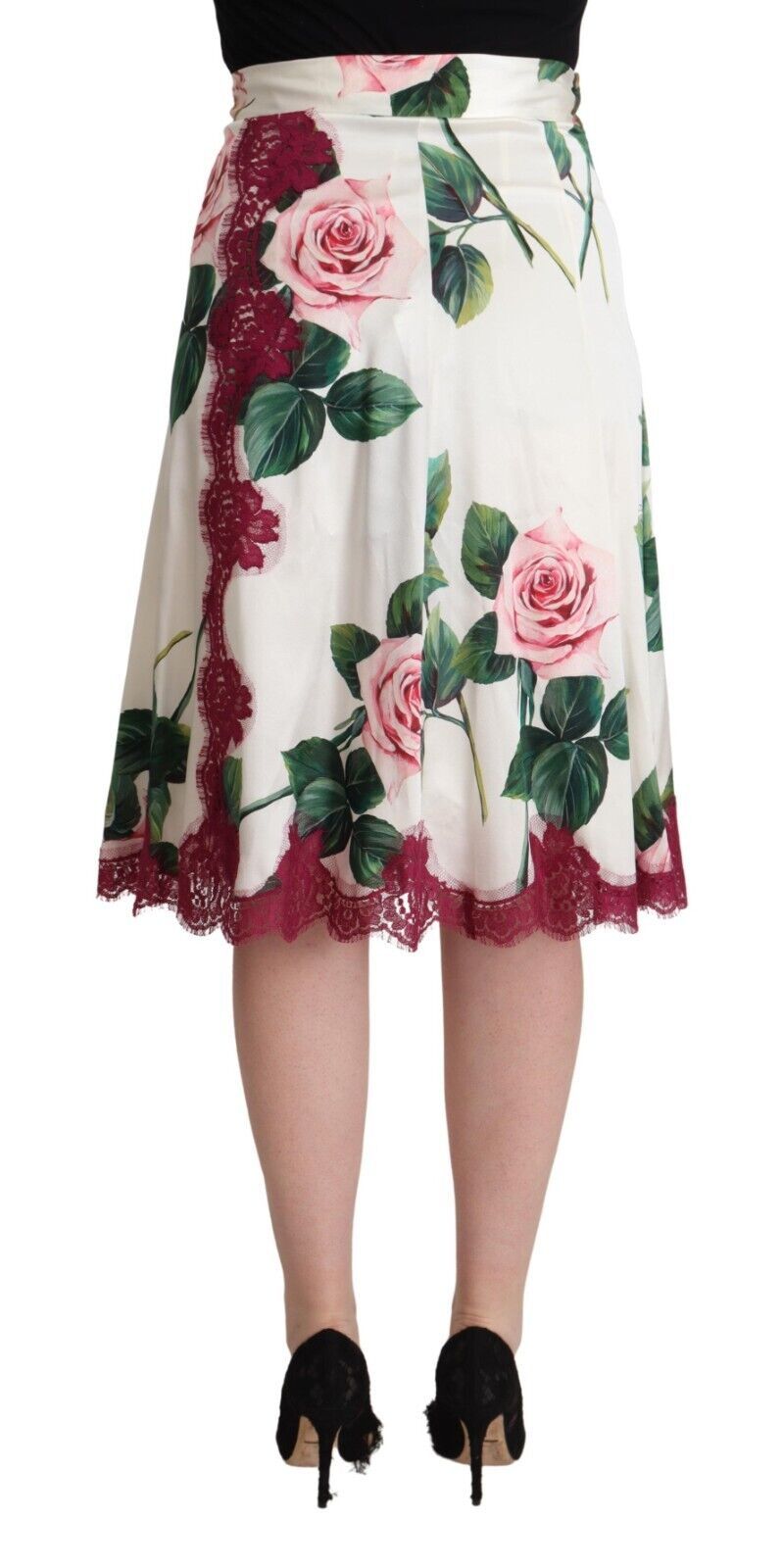 Dolce & Gabbana – Eleganter Midirock in A-Linie mit Blumenmuster