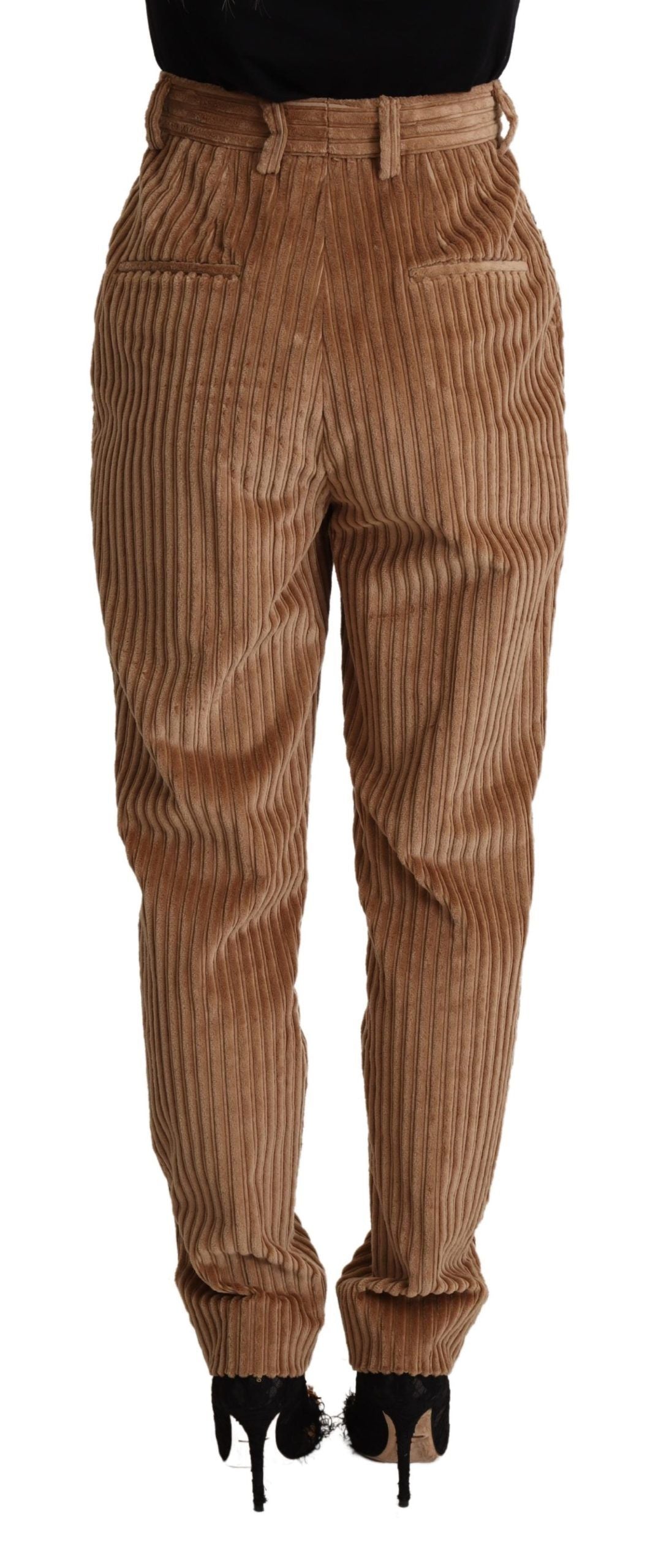 Dolce & Gabbana Elegante hoch taillierte, konisch zulaufende Cordhose