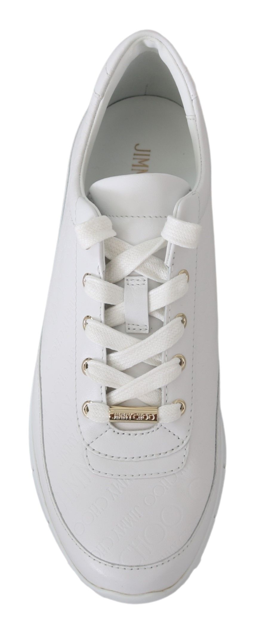 Teniși Jimmy Choo eleganți din piele albă