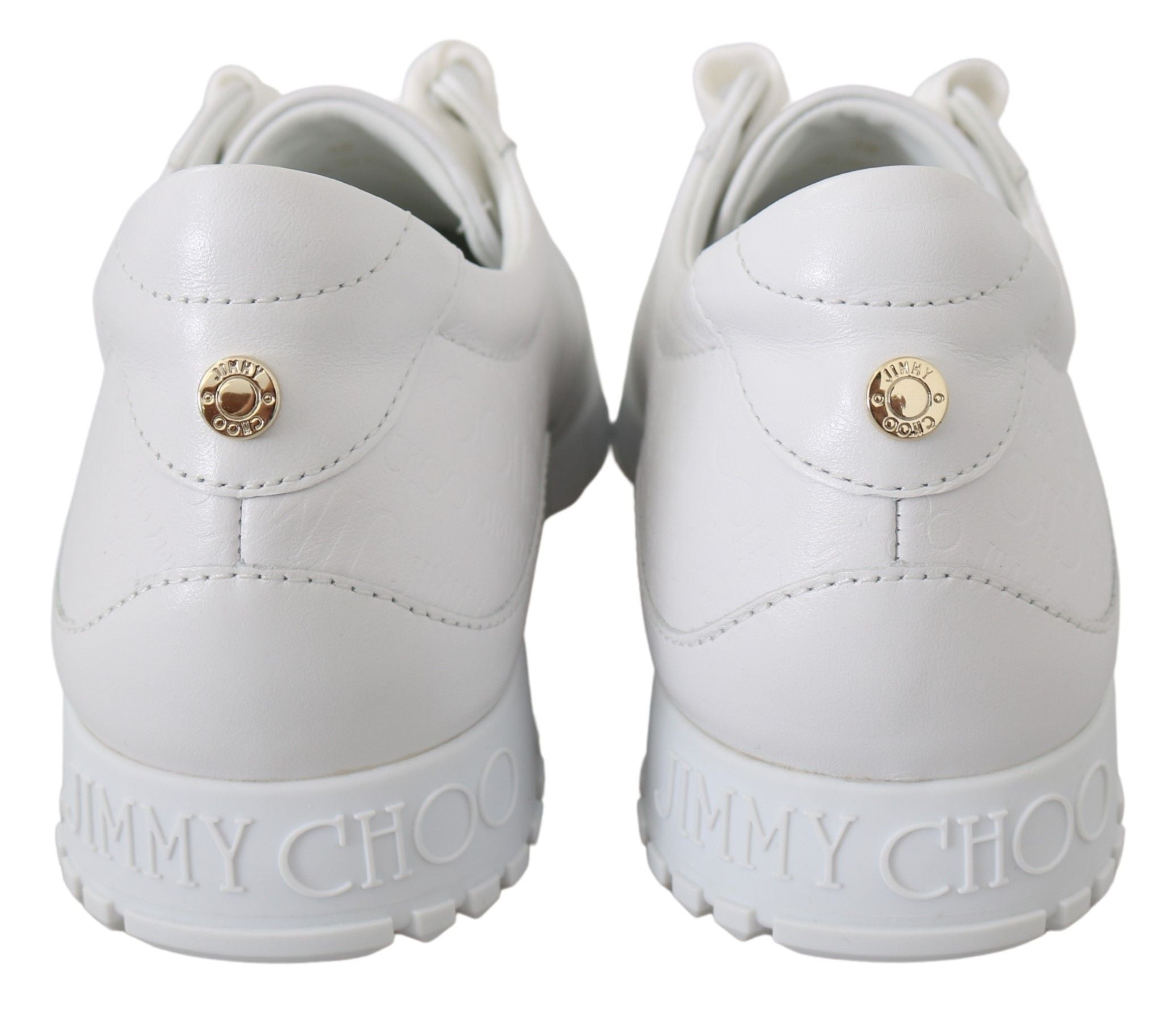Teniși Jimmy Choo eleganți din piele albă