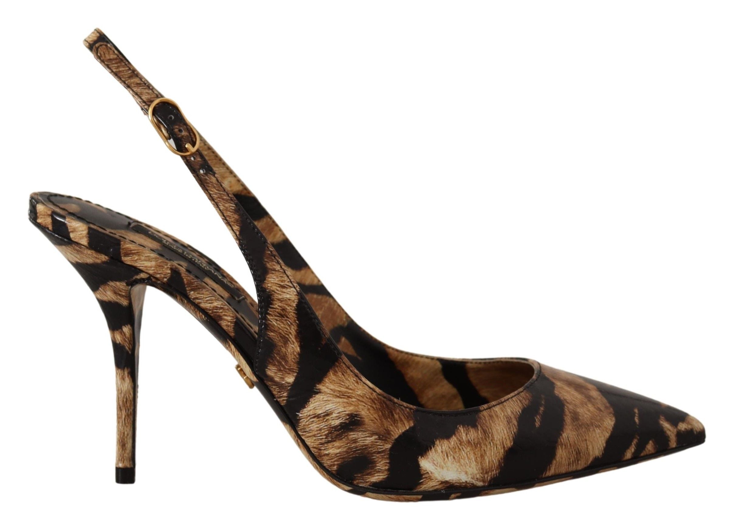 Dolce & Gabbana – Pumps mit Slingback-Absatz und Tigermuster