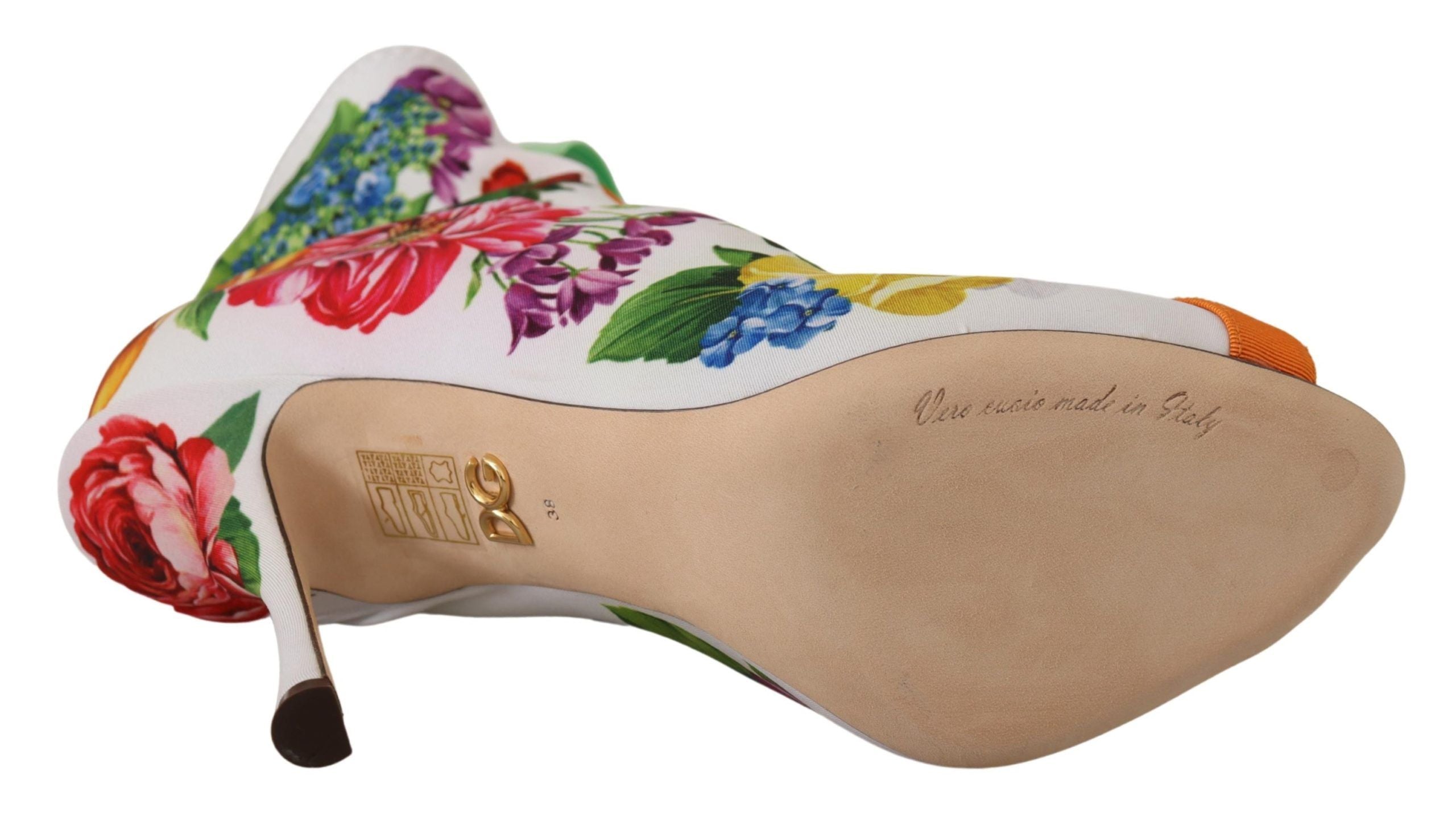 Dolce & Gabbana – Jersey-Pumps mit Blumenmuster und offener Spitze