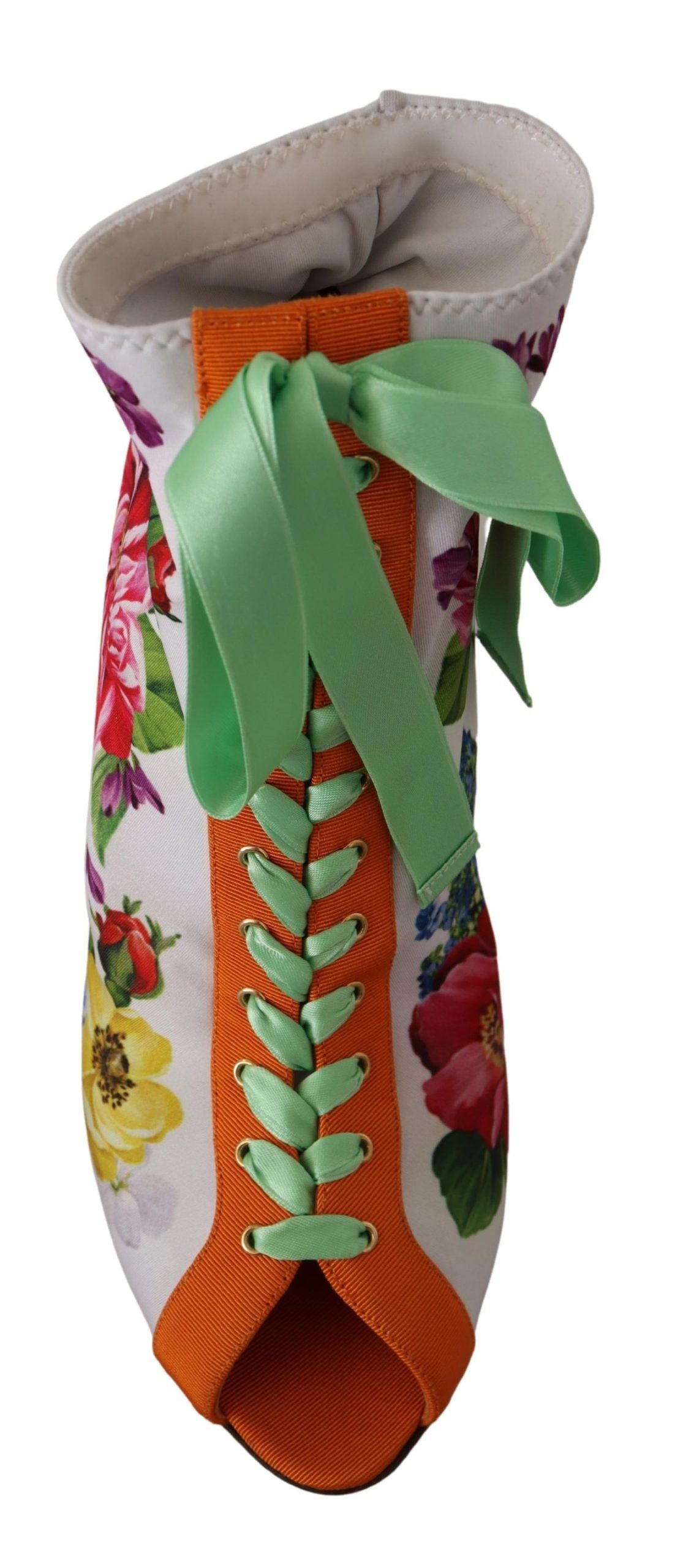 Dolce & Gabbana – Jersey-Pumps mit Blumenmuster und offener Spitze