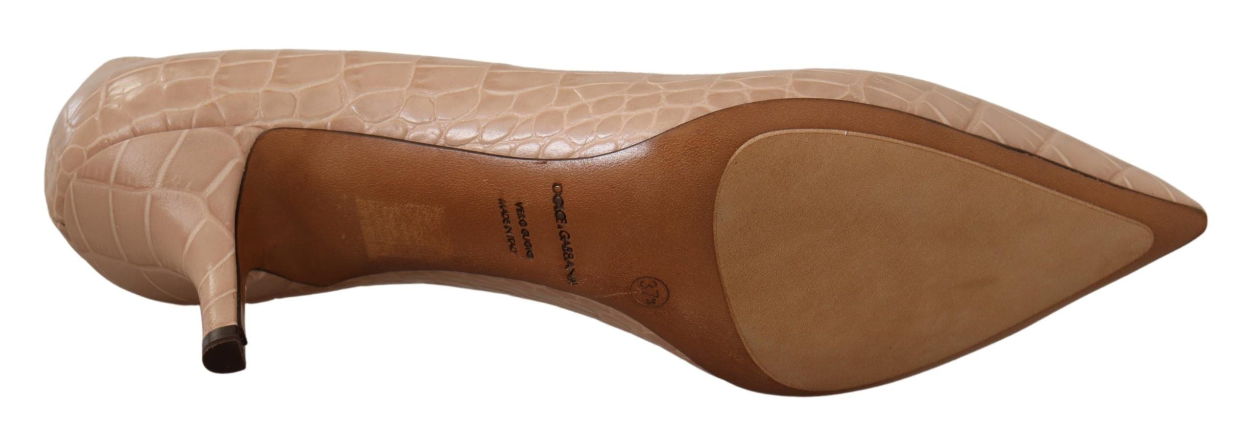 Dolce & Gabbana Pantofi cu toc eleganti din piele bej