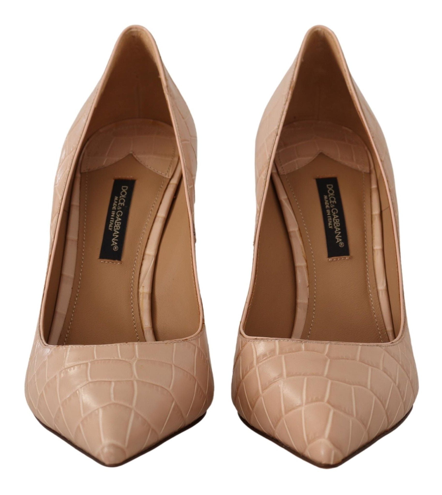 Dolce & Gabbana Elegante Beige Nude Lederpumps
