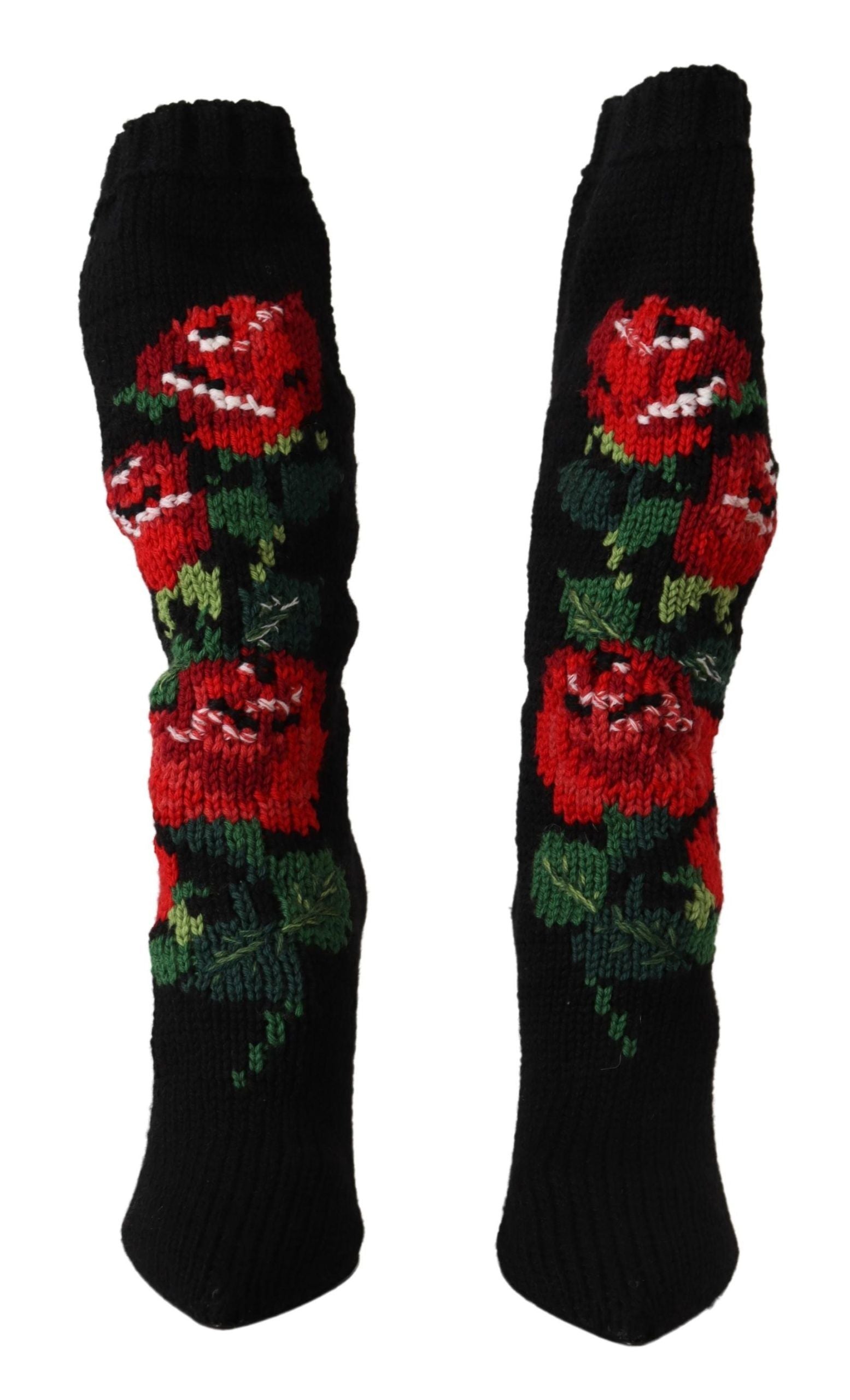 Cizme elegante Dolce & Gabbana cu trandafiri roșii
