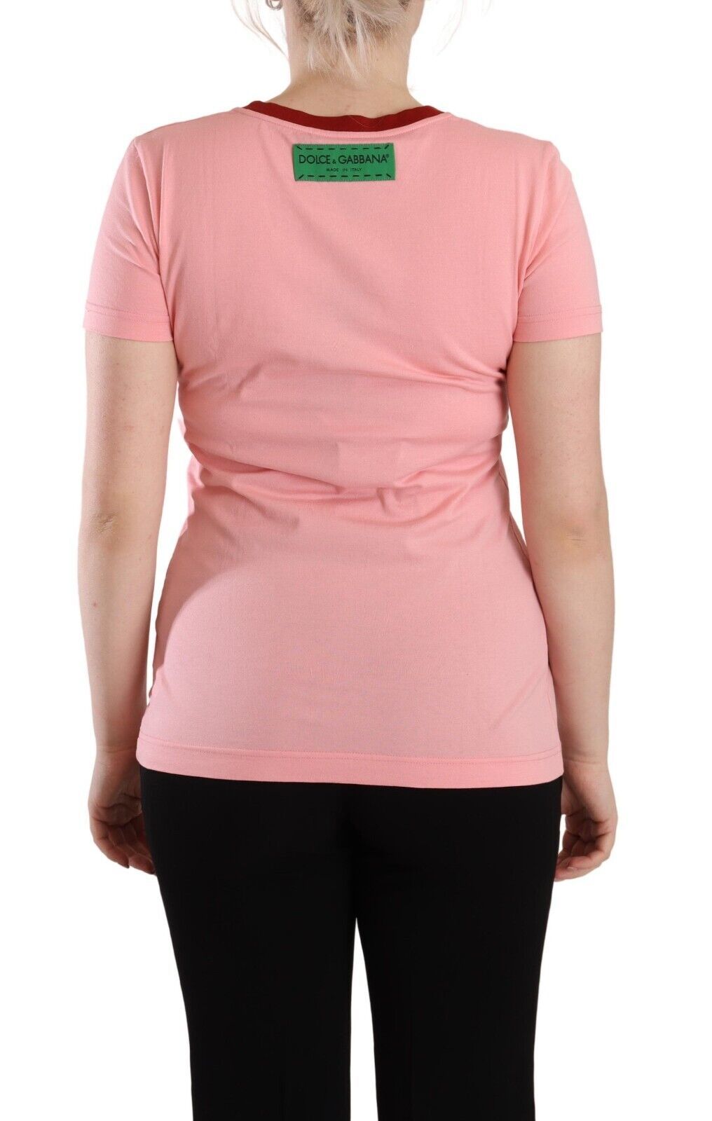 Dolce & Gabbana Schickes rosa T-Shirt mit Rundhalsausschnitt und Logo