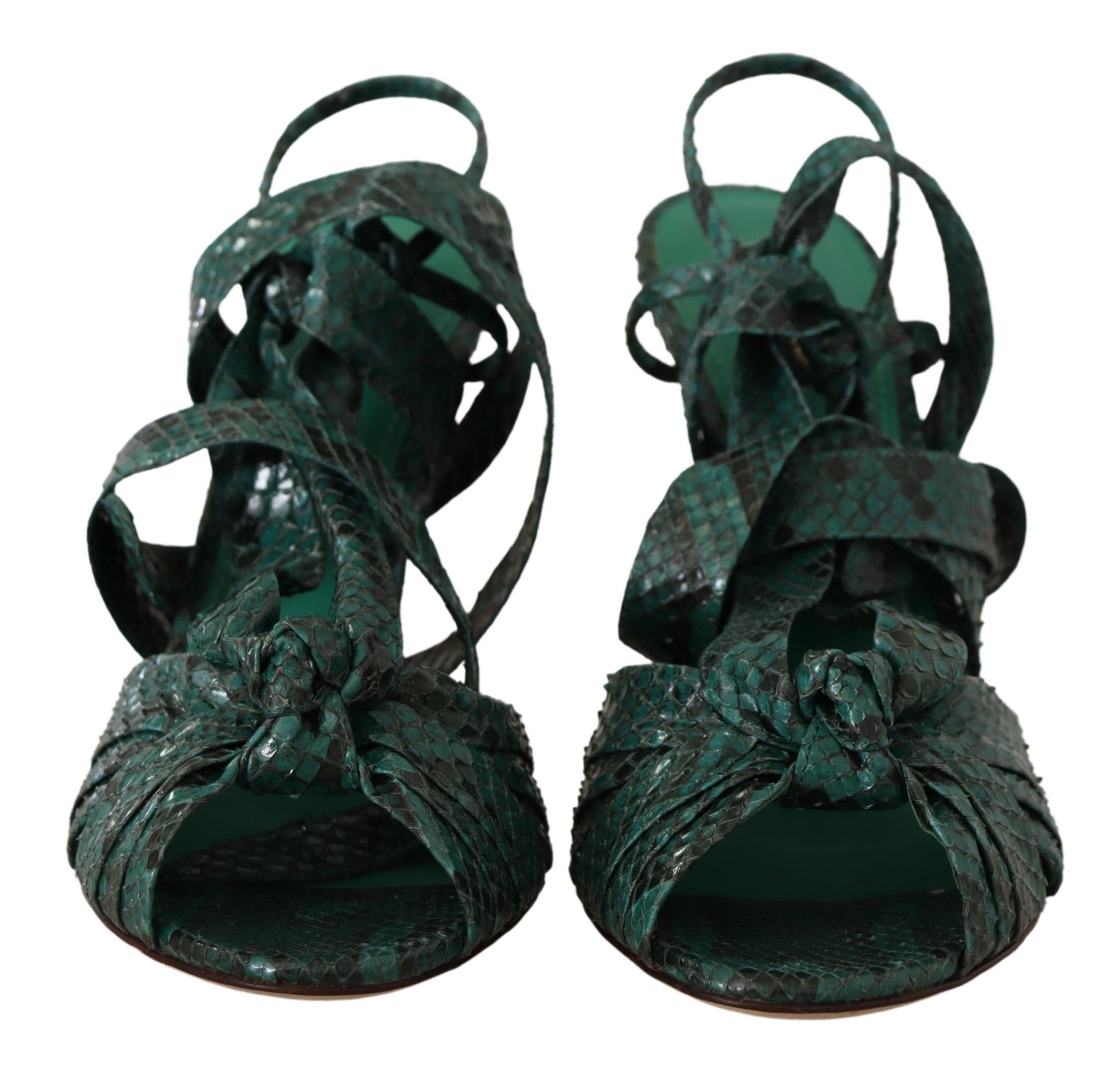 Dolce & Gabbana Elegante grüne Python-Riemchen-Pumps